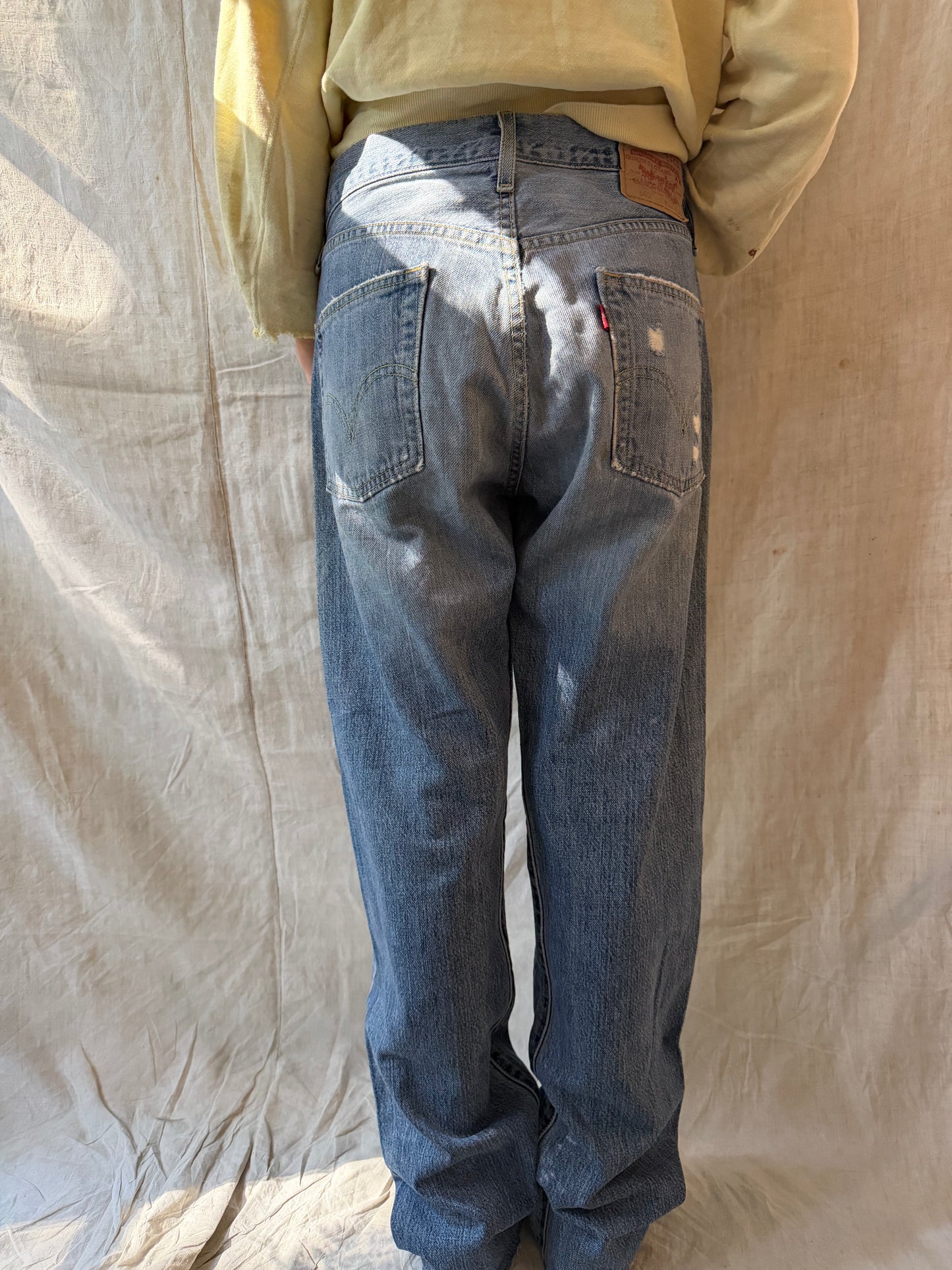 Mended Lightwash Levi 501s