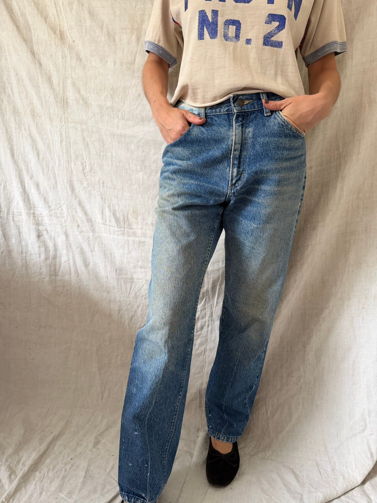 Bleached And Faded Lee Denim
