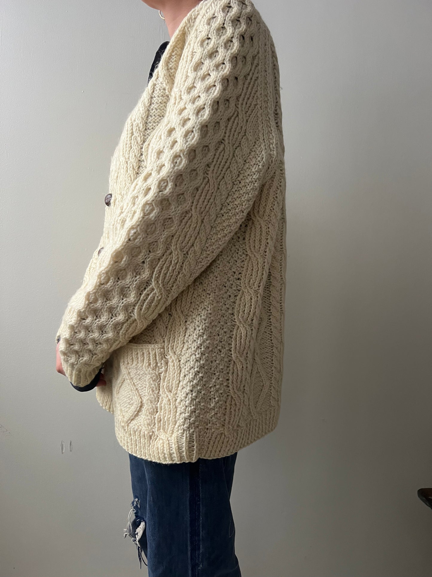Cream Cable-knit Irish Cardigan