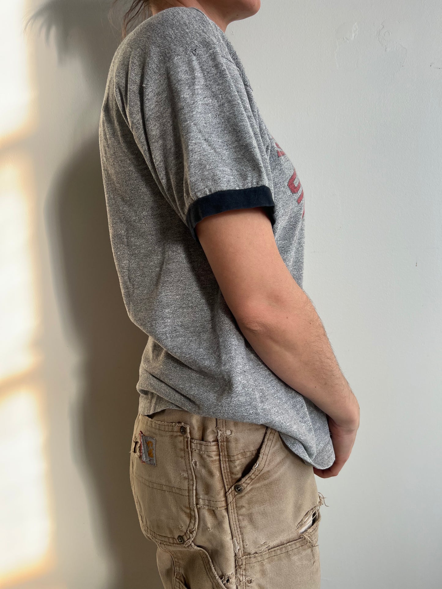 Grey Faded Washington University Tee