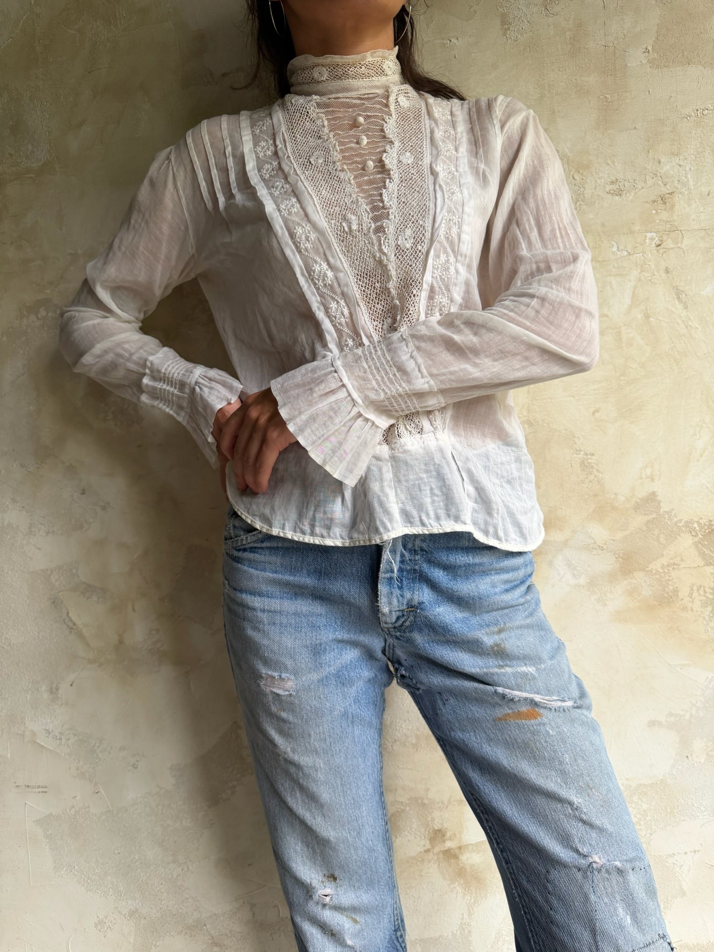 Edwardian White Crochet Blouse