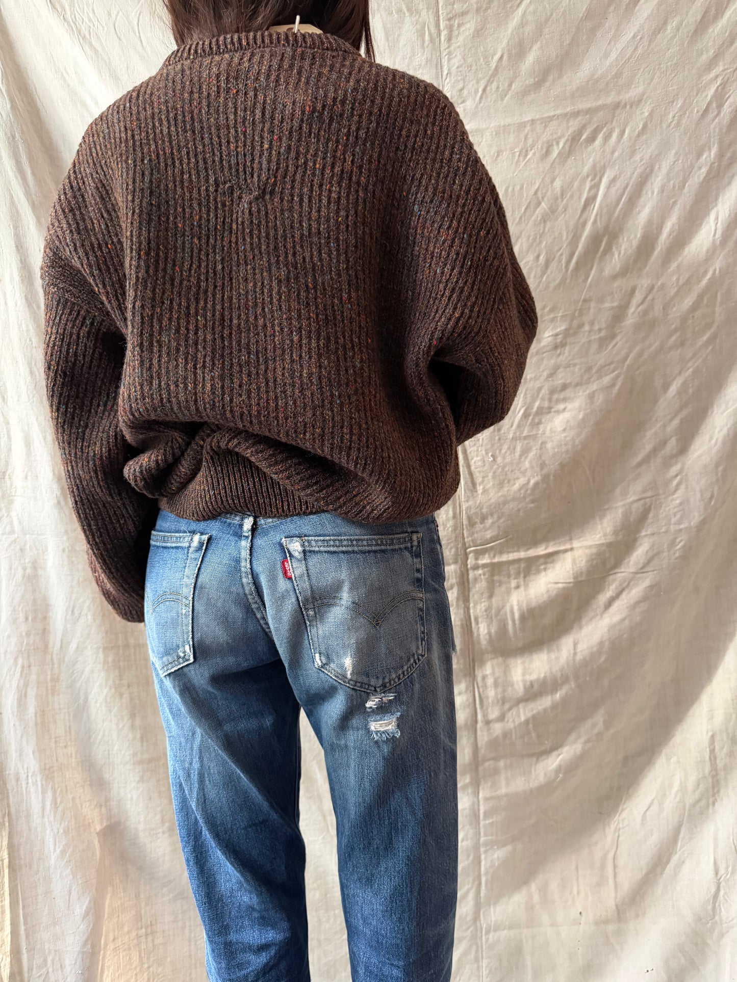 Brown Ribbed Sweater