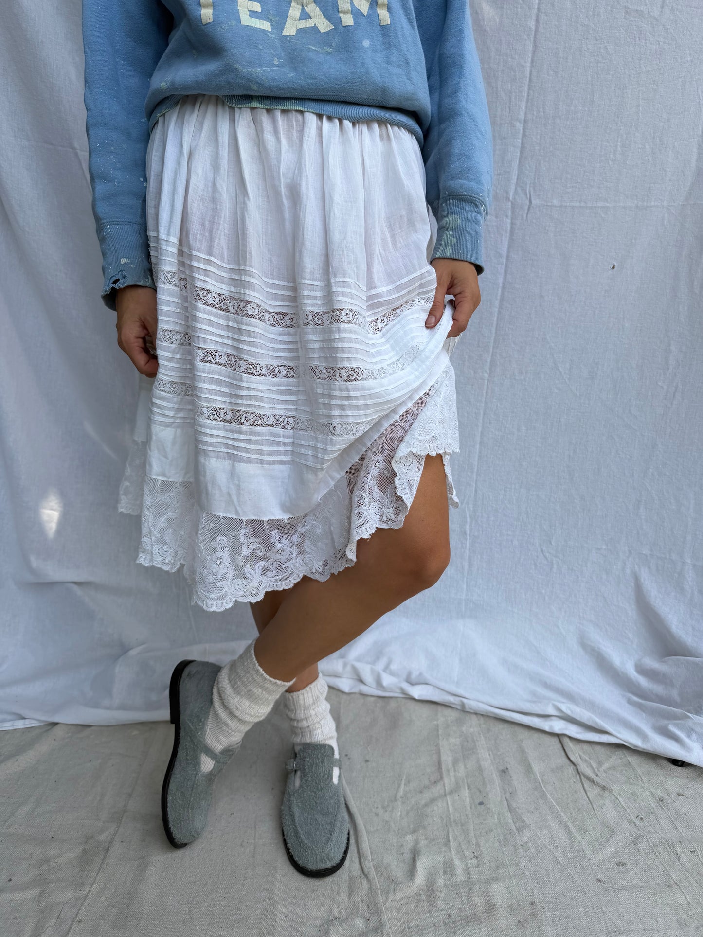 Antique Reworked Christening Gown Skirt 03