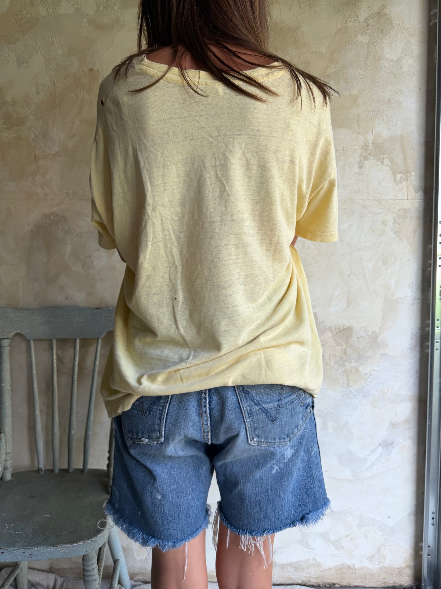 Butter Yellow Faded Tee