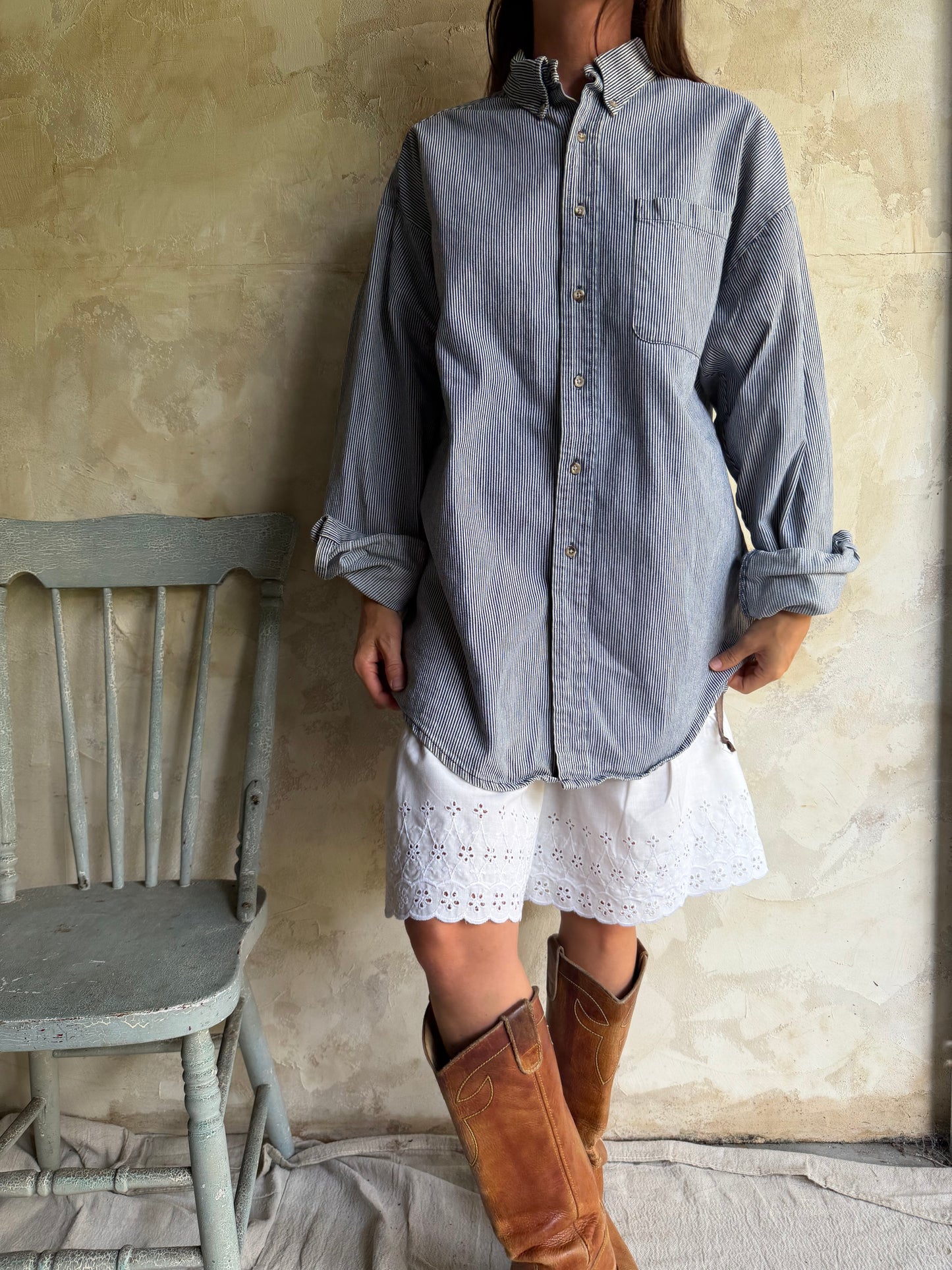 Pinstripe Men’s Button Up