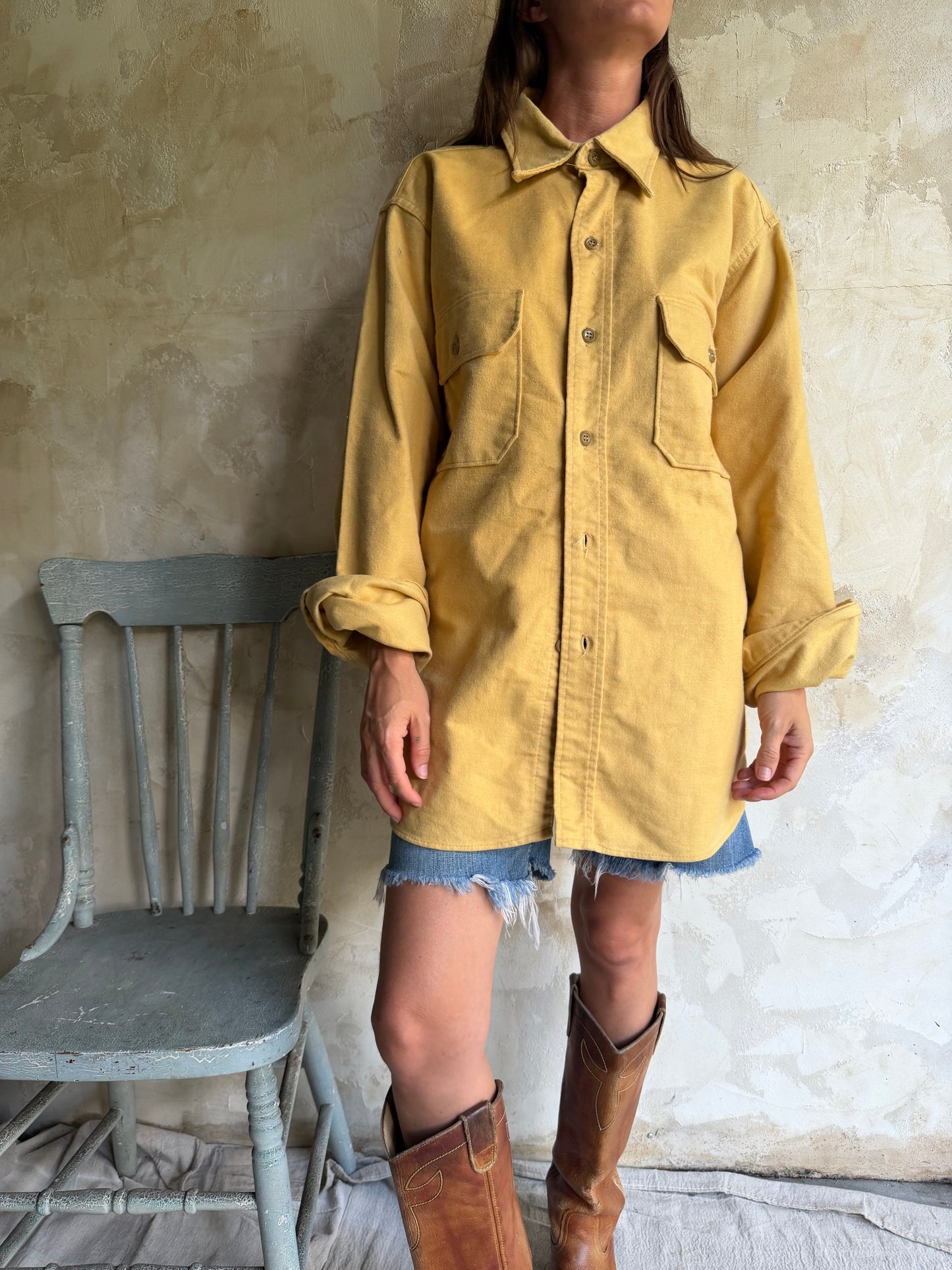 Yellow Woolrich Button Up Flannel