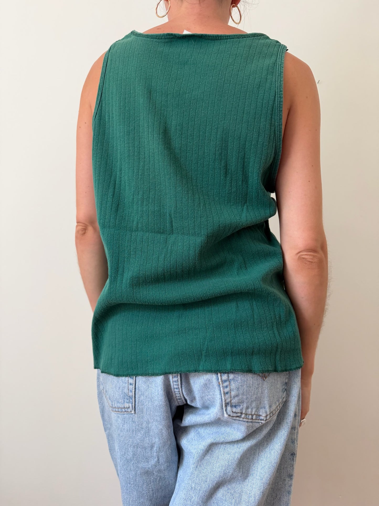 Hunter Green Ribbed Vintage Tank