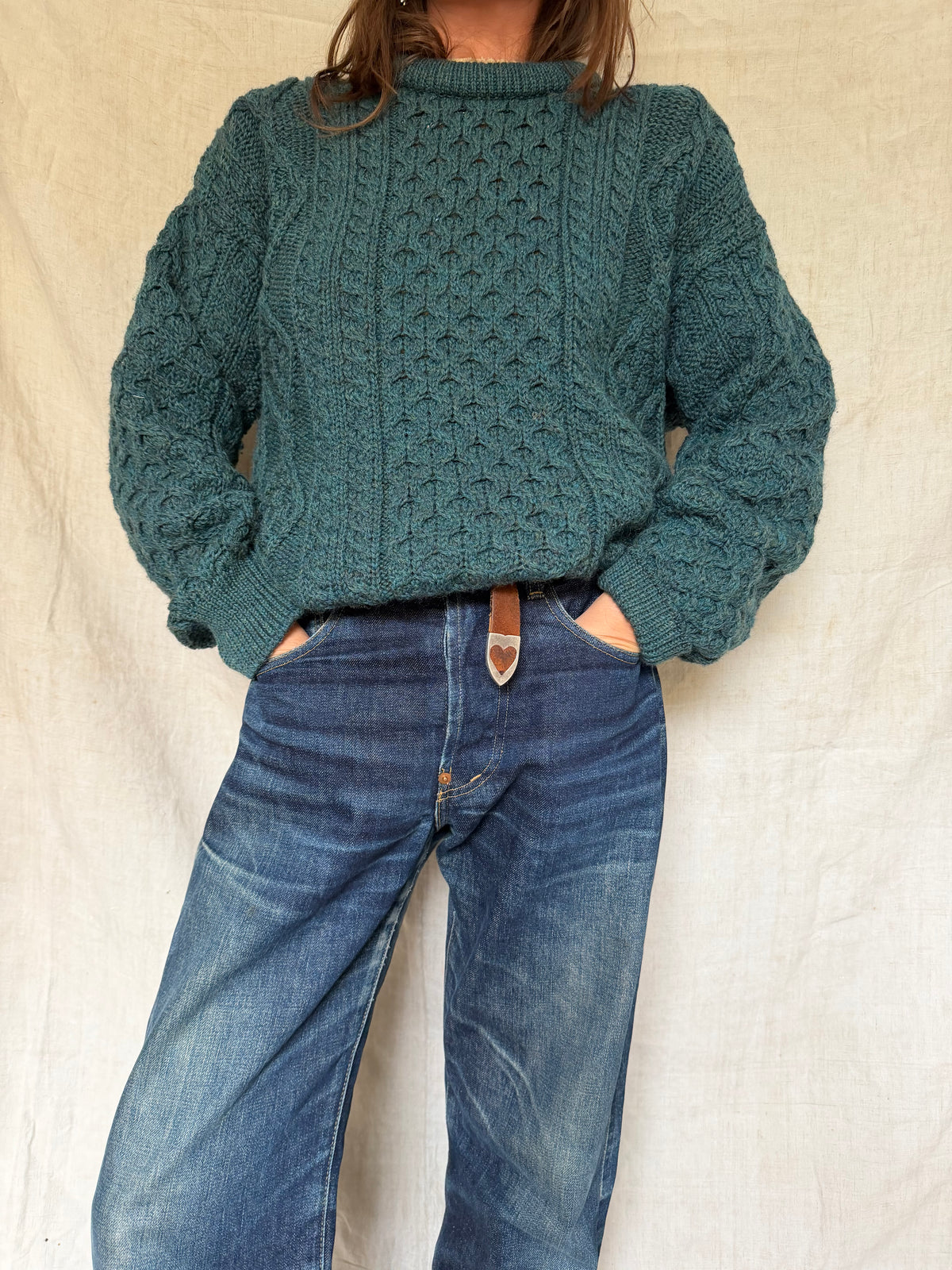 Sea Blue Irish Fisherman Sweater