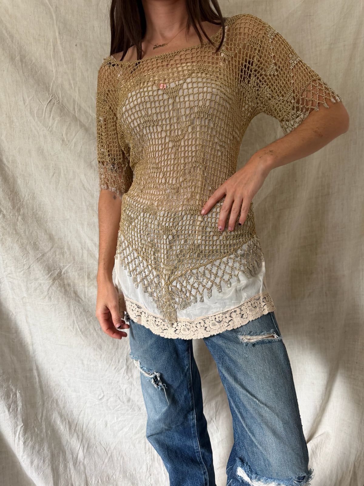 Beaded Crochet Top