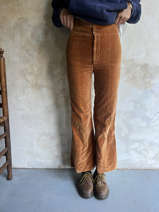 Copper Velour 70s Flares