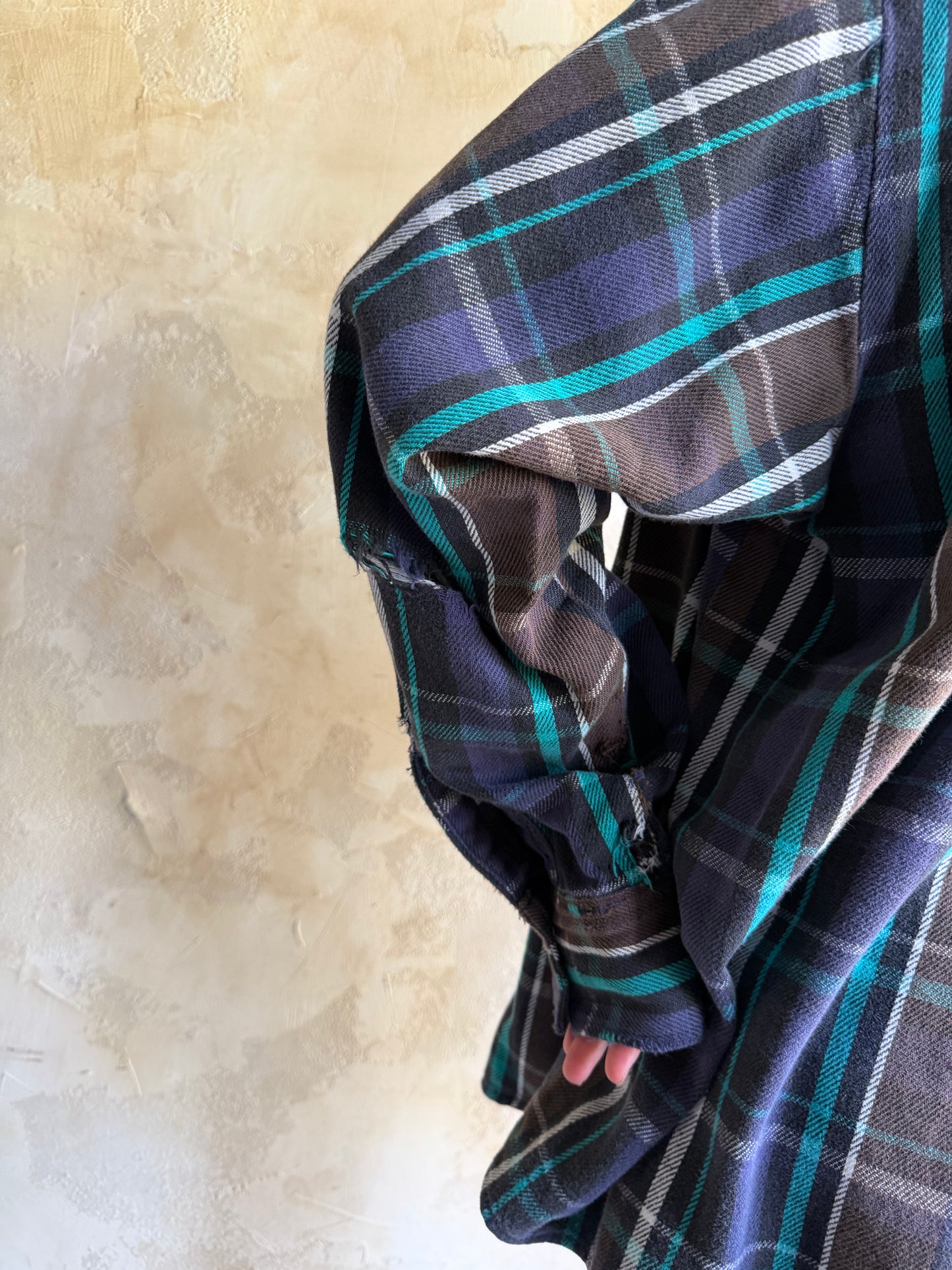 Brown + Blue Western Flannel