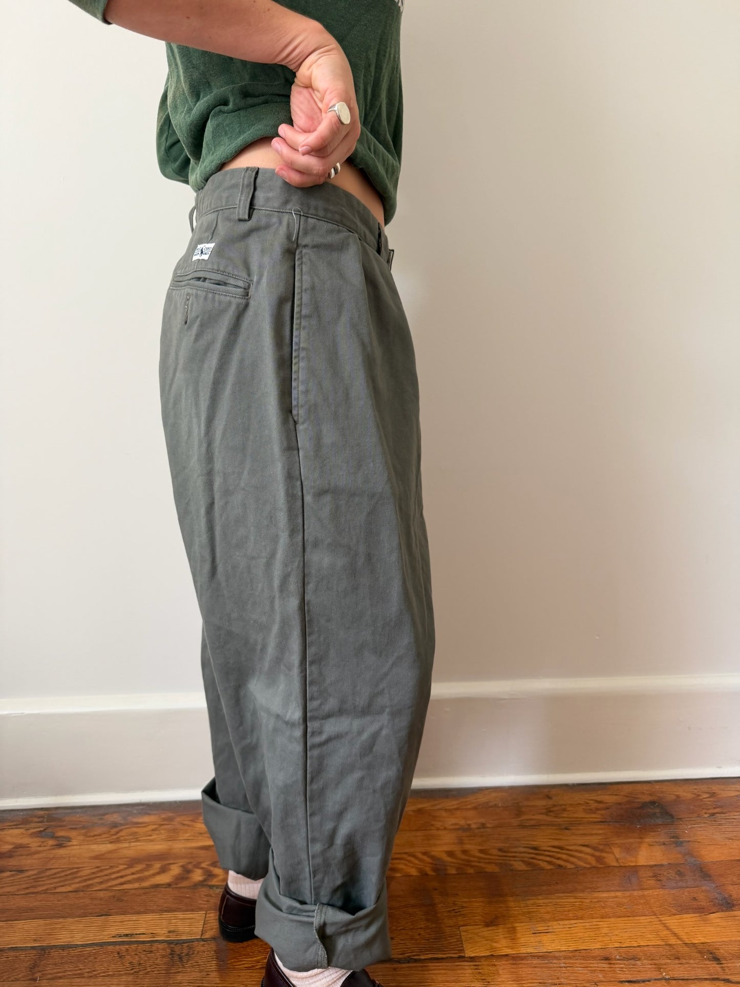 Mens Ralph Lauren Olive Green Cotton Trouser
