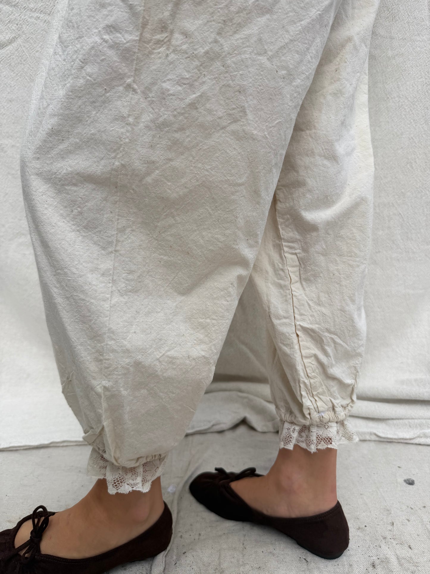 Cream Cotton Bloomer Pants
