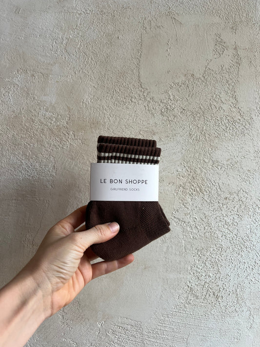 Girlfriend Socks in Mahogany By Le Bon Shoppe