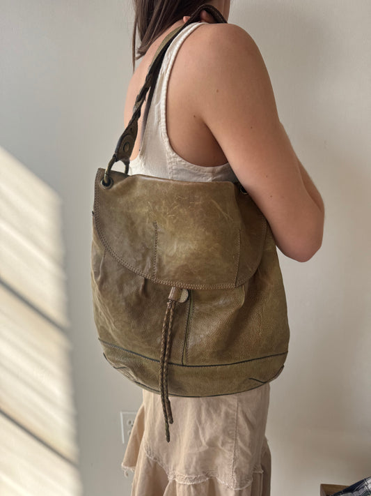 Distressed Fossil Leather Bag