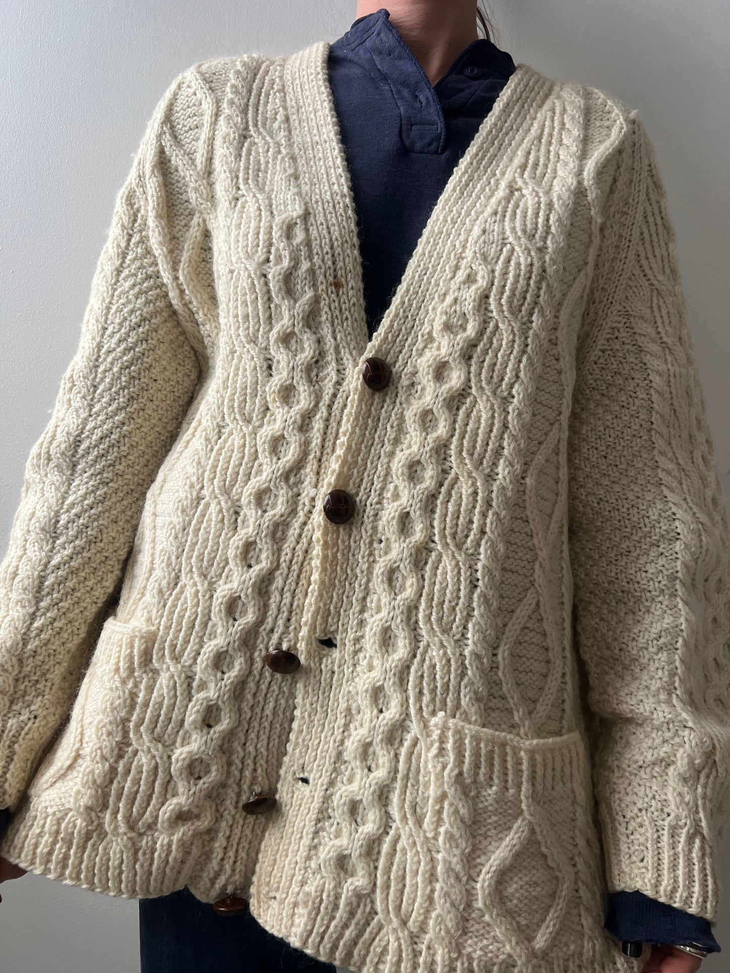 Cream Cable-knit Irish Cardigan
