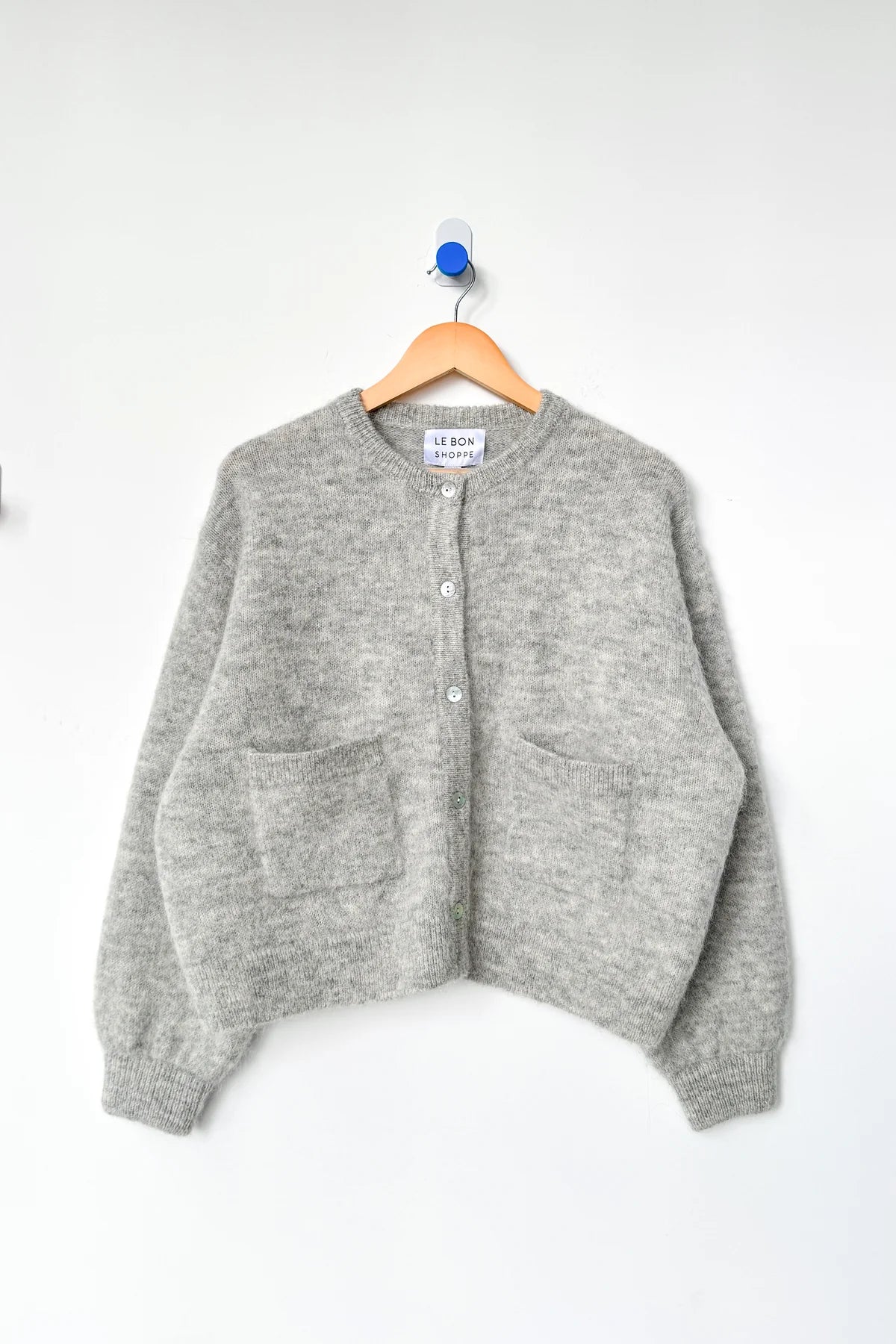 Amélie Alpaca Cardigan in Light Grey By Le Bon Shoppe