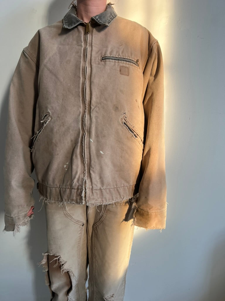 Distressed Taupe Carhartt Jacket
