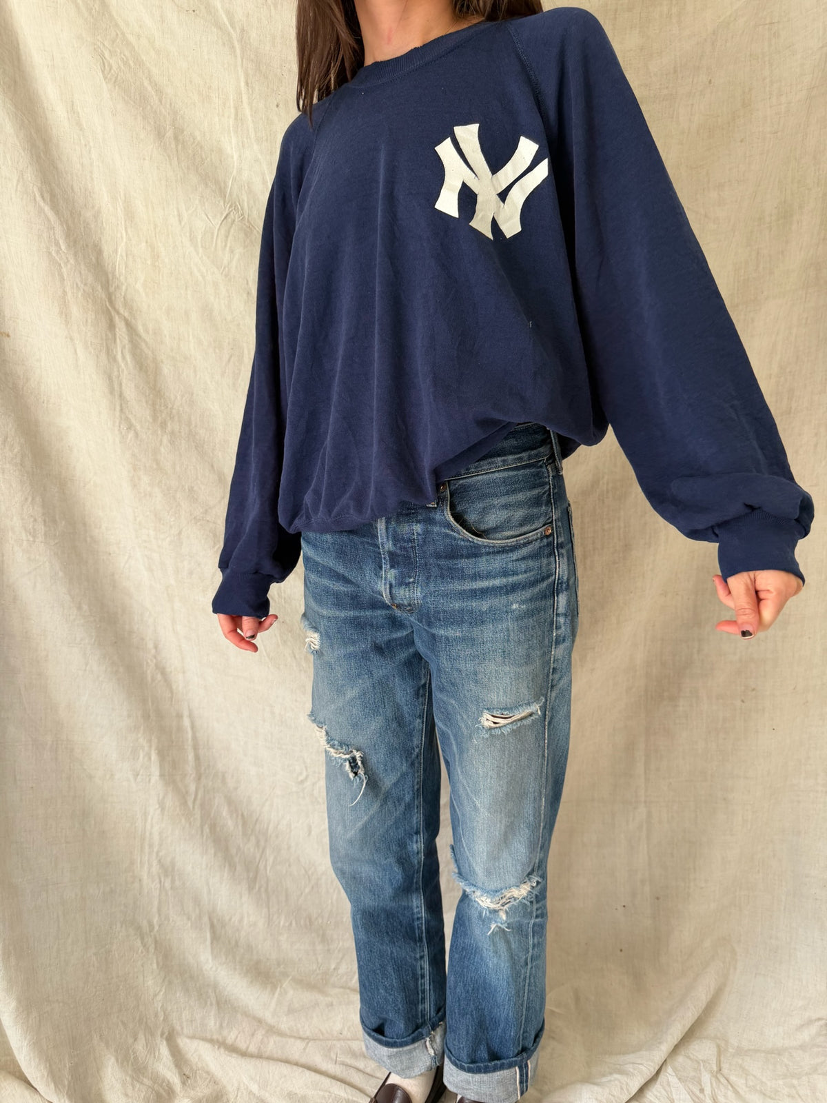 Super Thin Yankees Crewneck Sweater