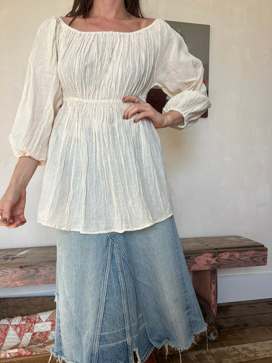 Oaxacan Natural Off the Shoulder Blouse