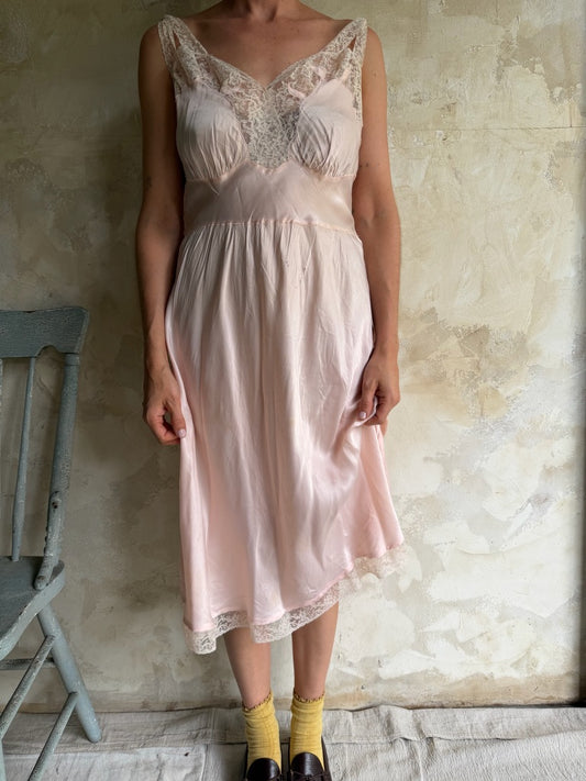 Peachy Pink Satin Slip Dress