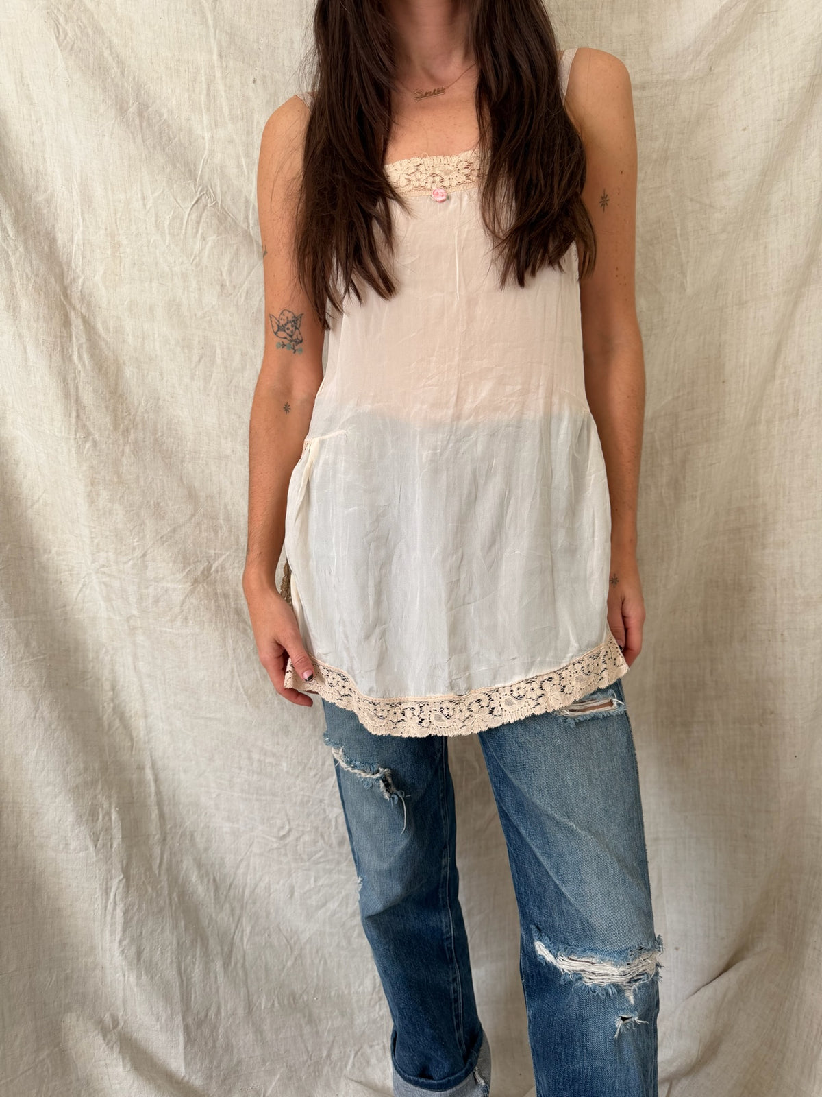 Antique Blush Silk Tank