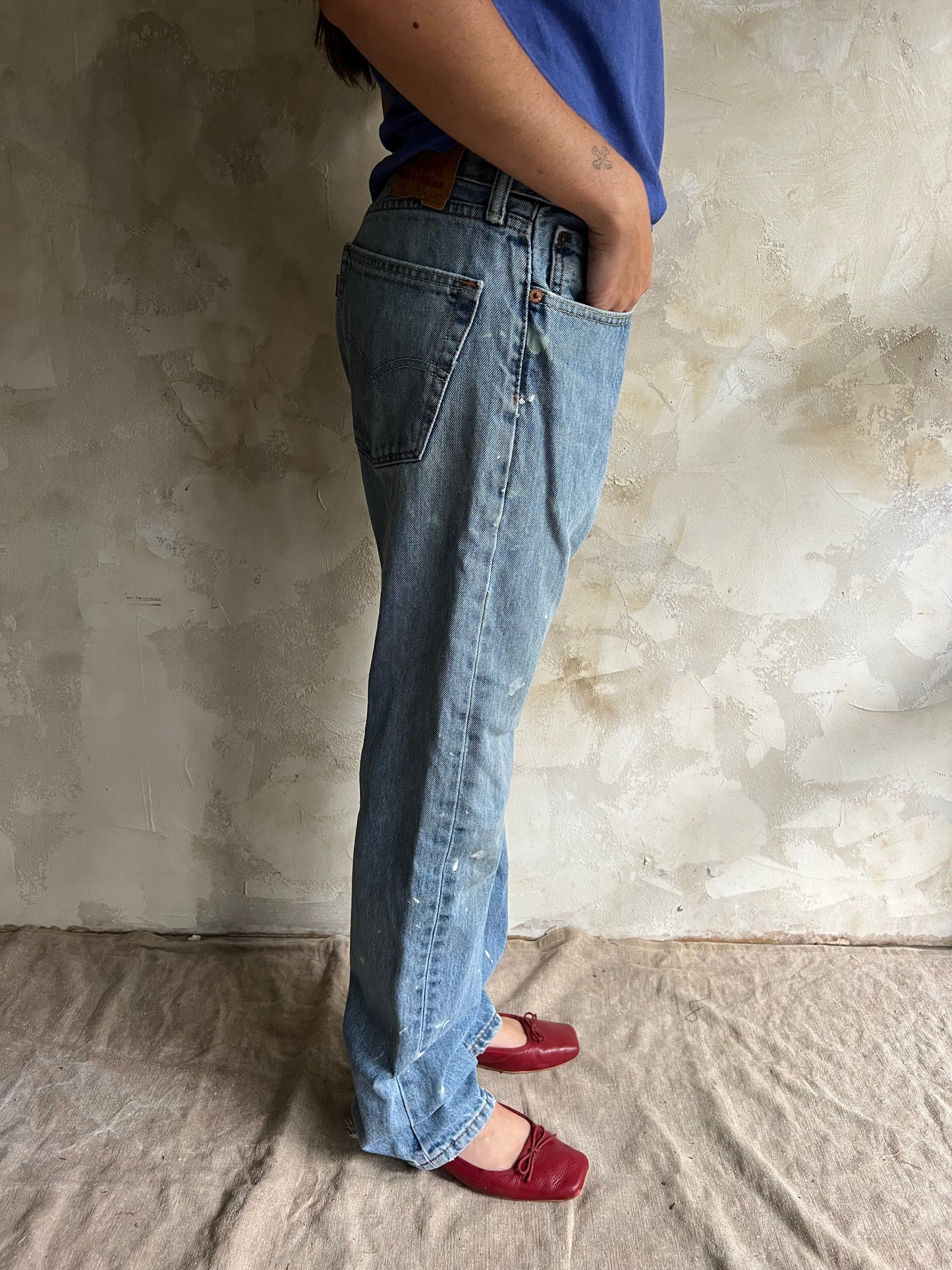 White Paint Splattered Levi’s