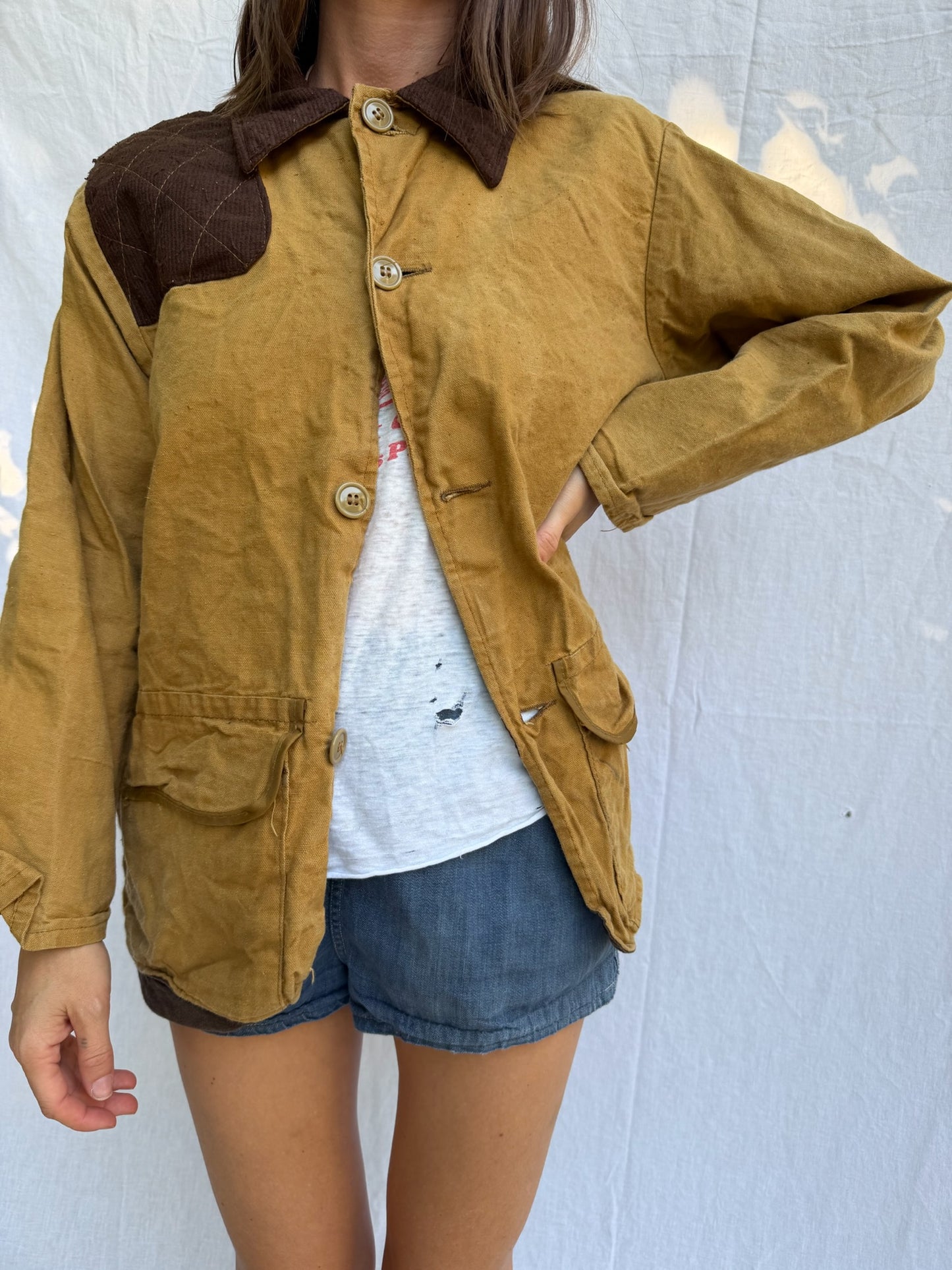 Tan Hunting Jacket with Brown Corduroy