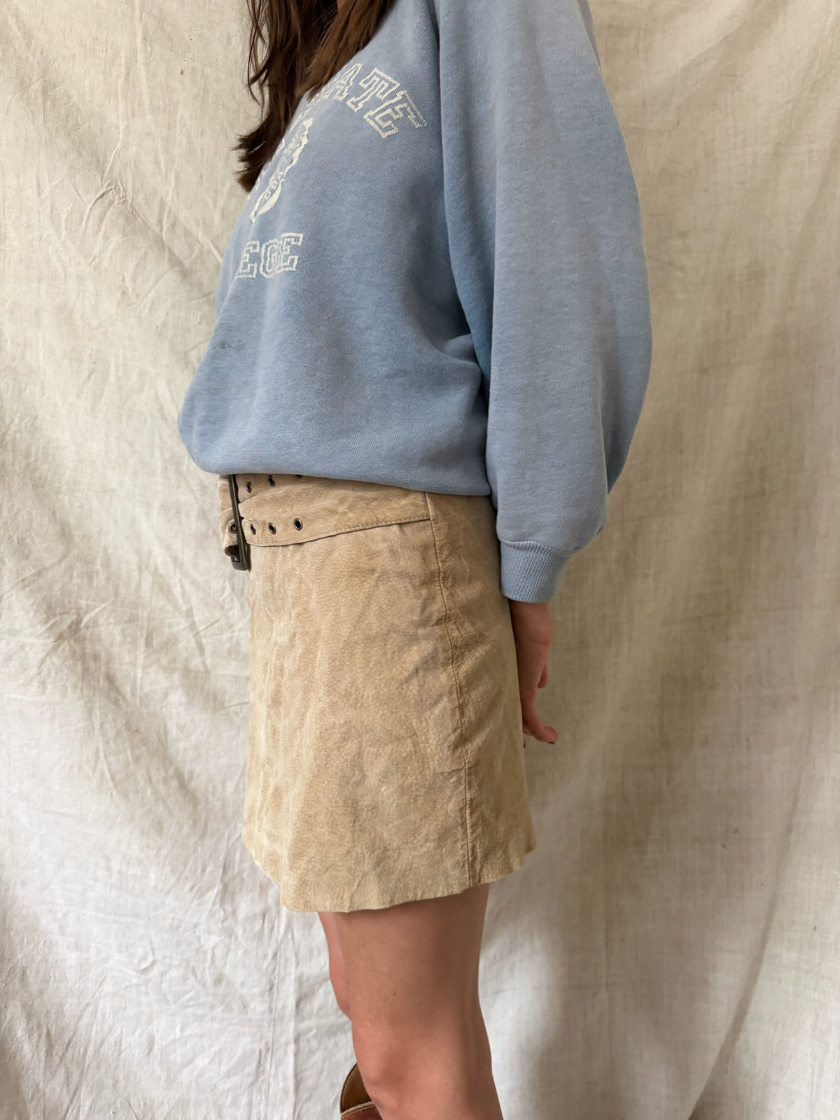 Suede Buckle Skirt