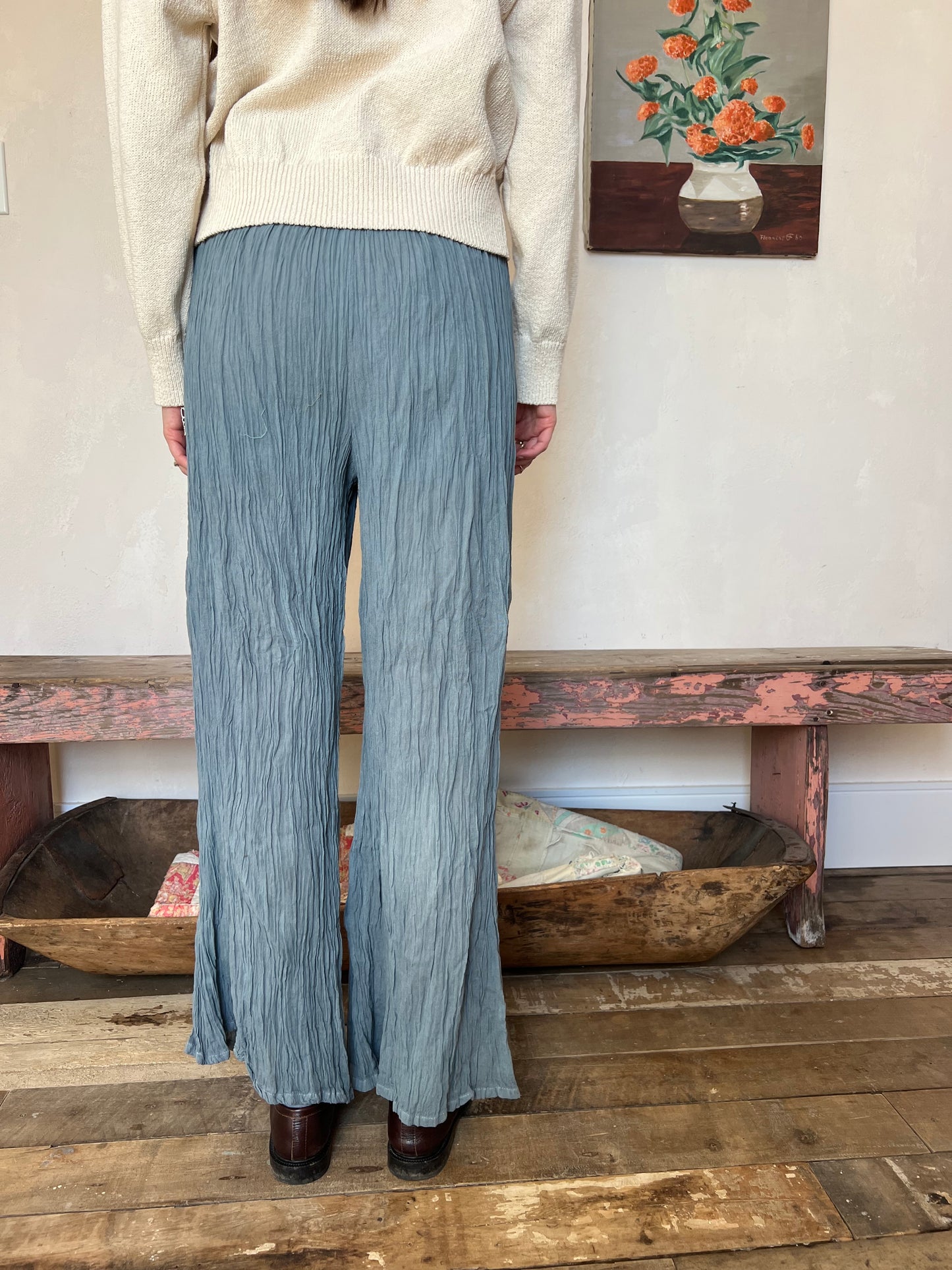Oaxacan Grey Blue Cotton Pant