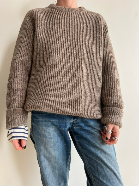 Fawn Ribbed Knit Sweater