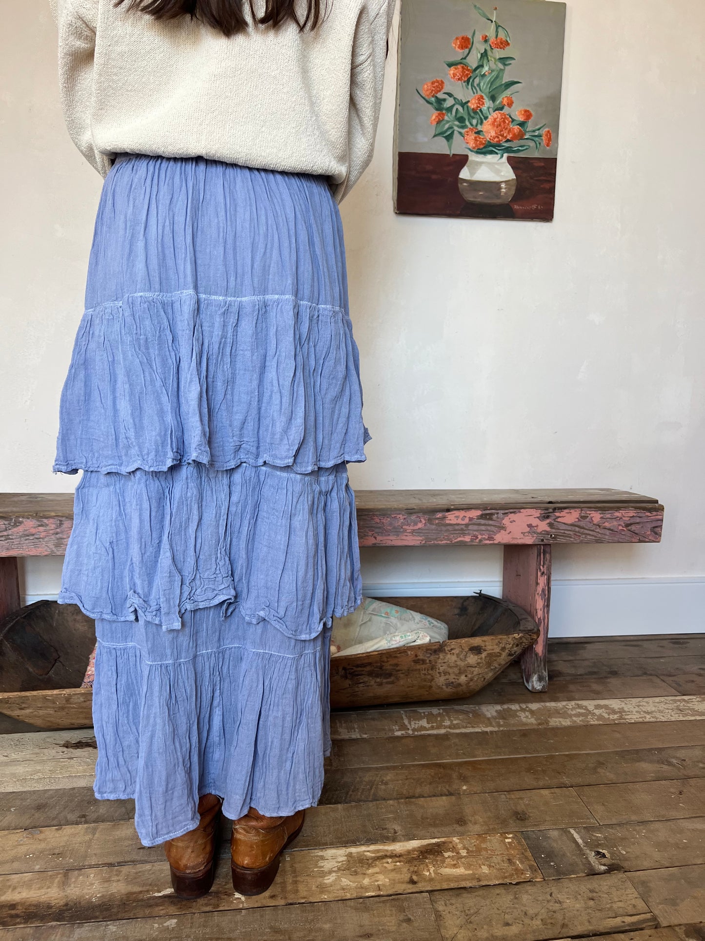 Oaxacan Lavender Ruffle Skirt