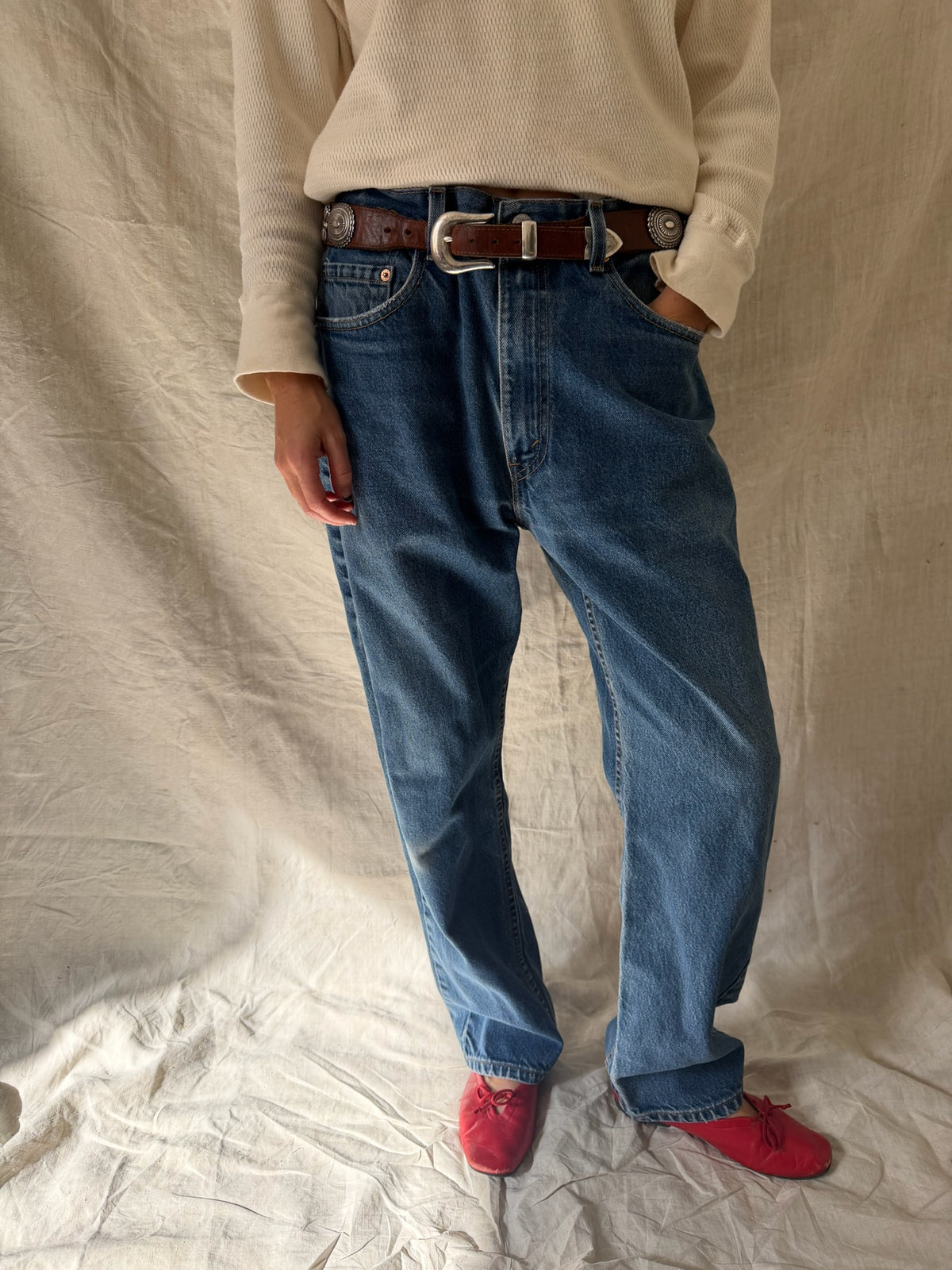 Dark Wash Levi’s 505s