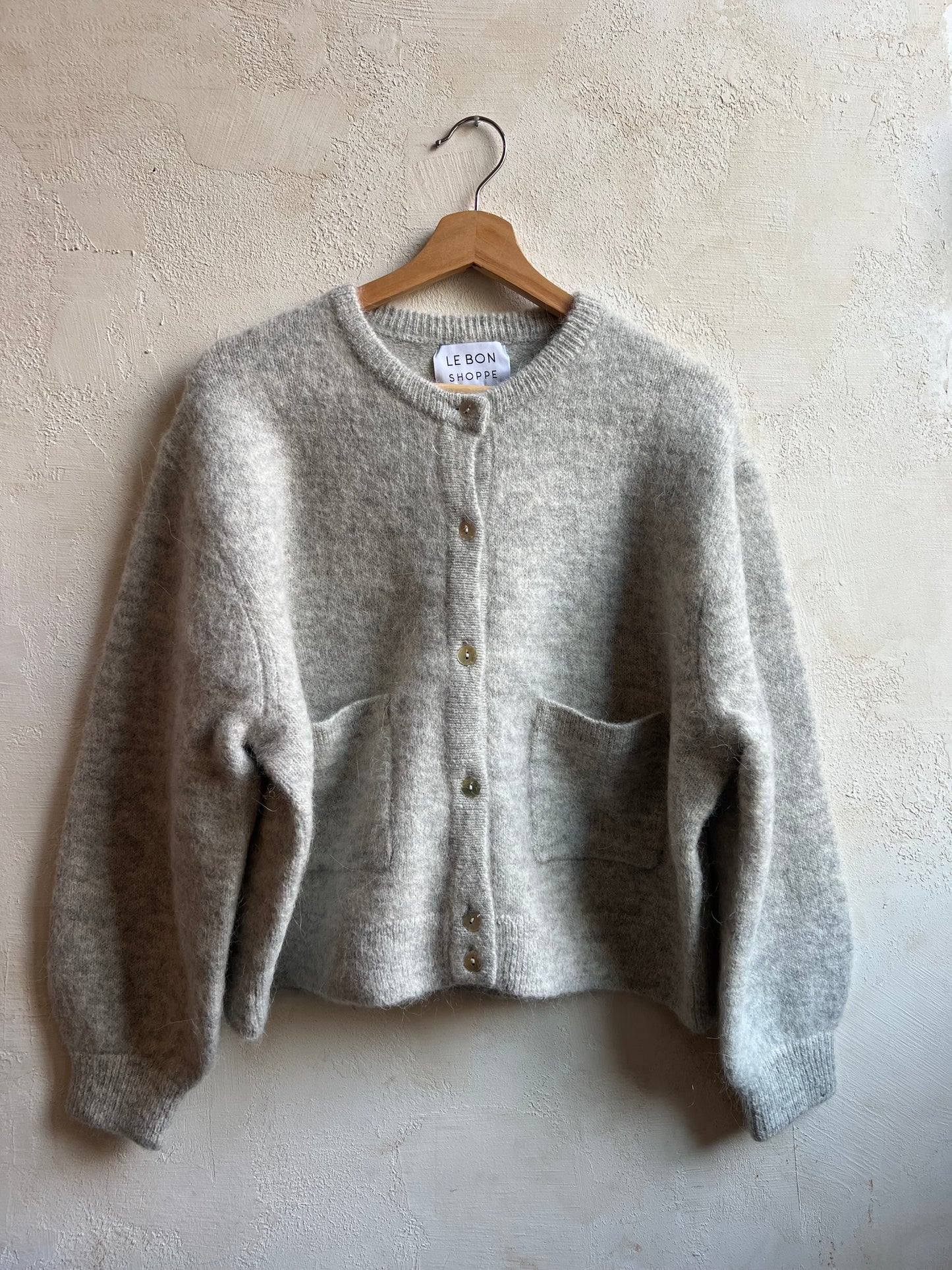 Amélie Alpaca Cardigan in Light Grey By Le Bon Shoppe