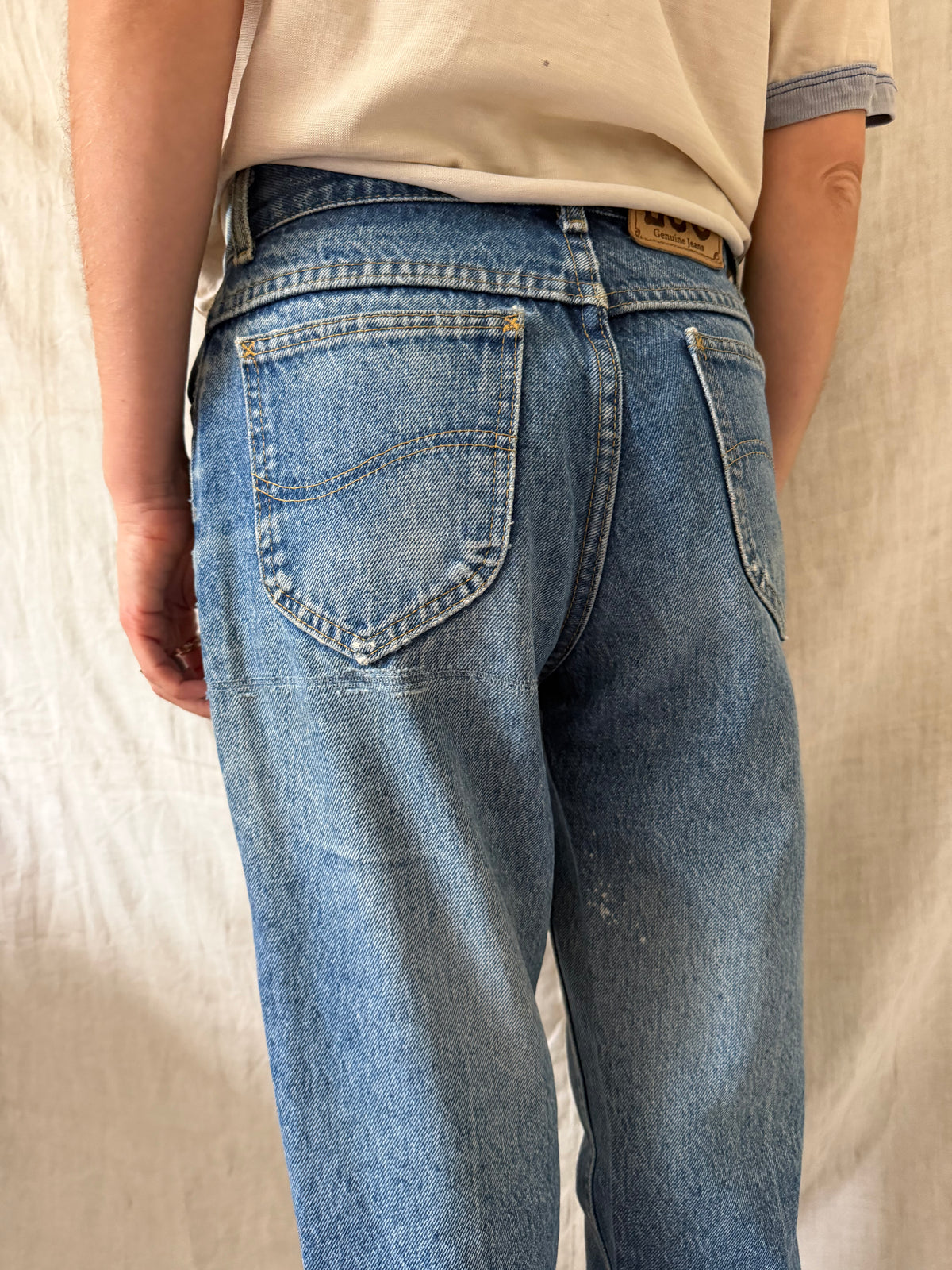 Bleached And Faded Lee Denim