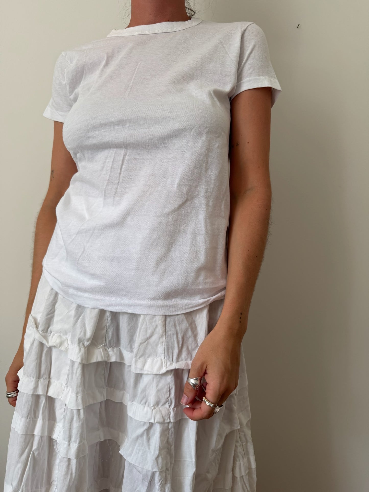 Vintage White Cotton Hanes Tee
