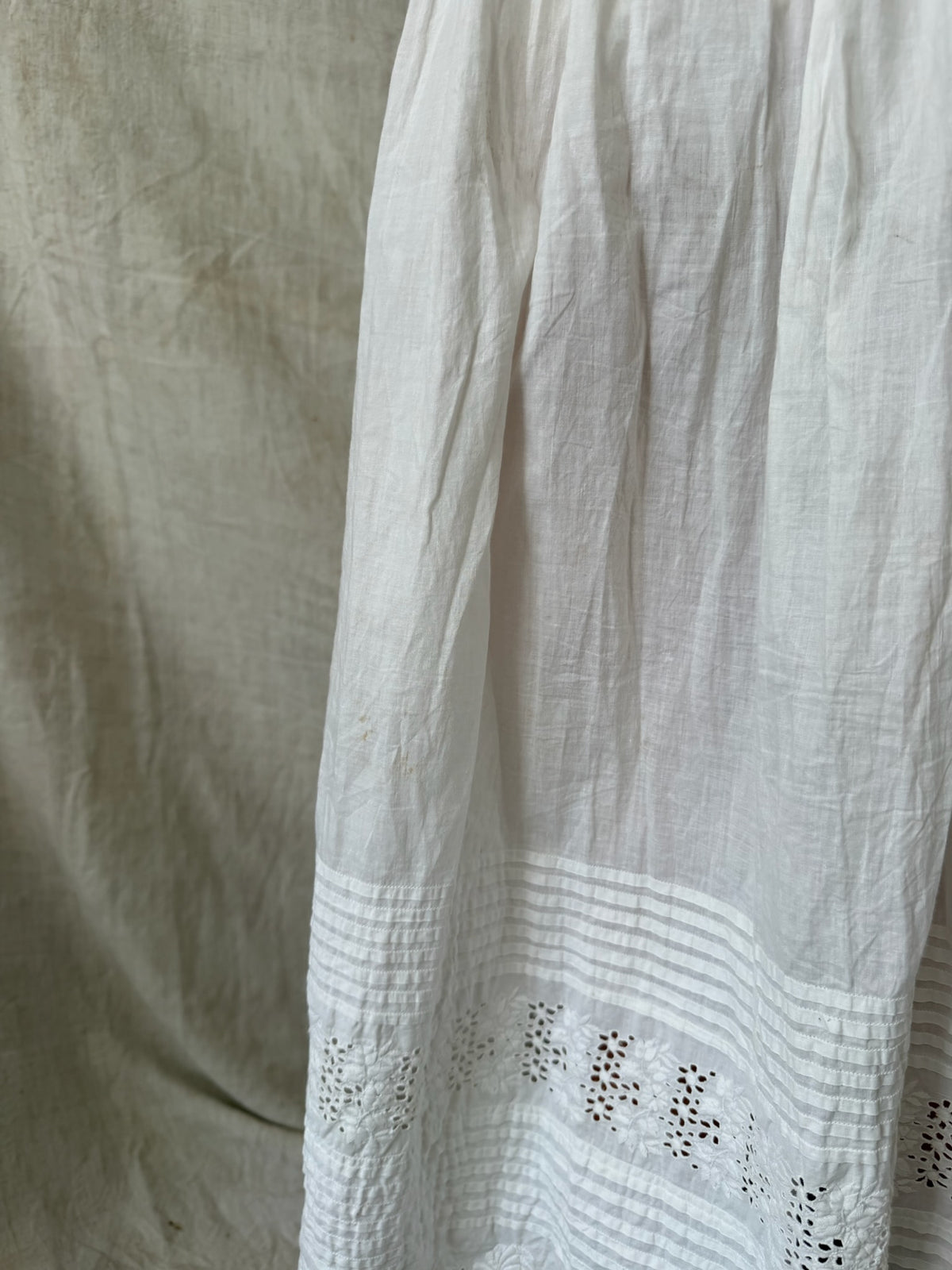 Antique White Eyelet Cotton Skirt