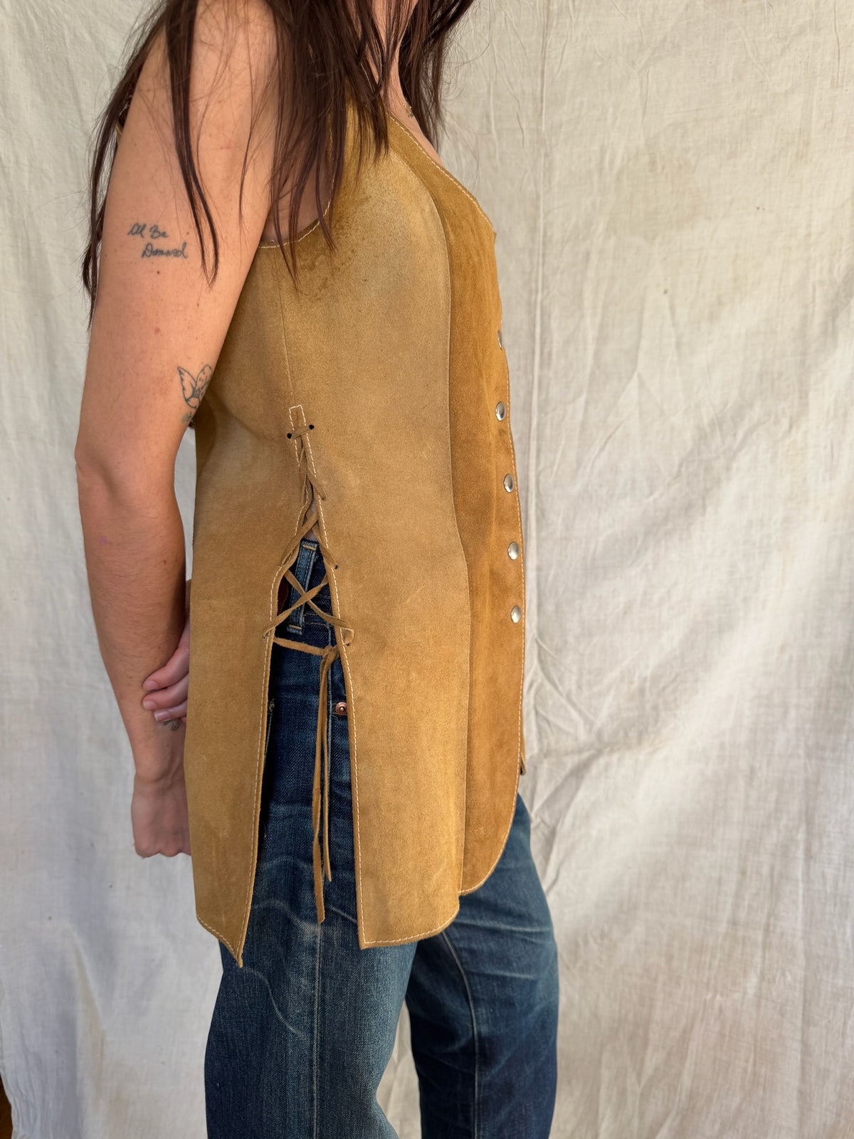 Suede Panelled Vest