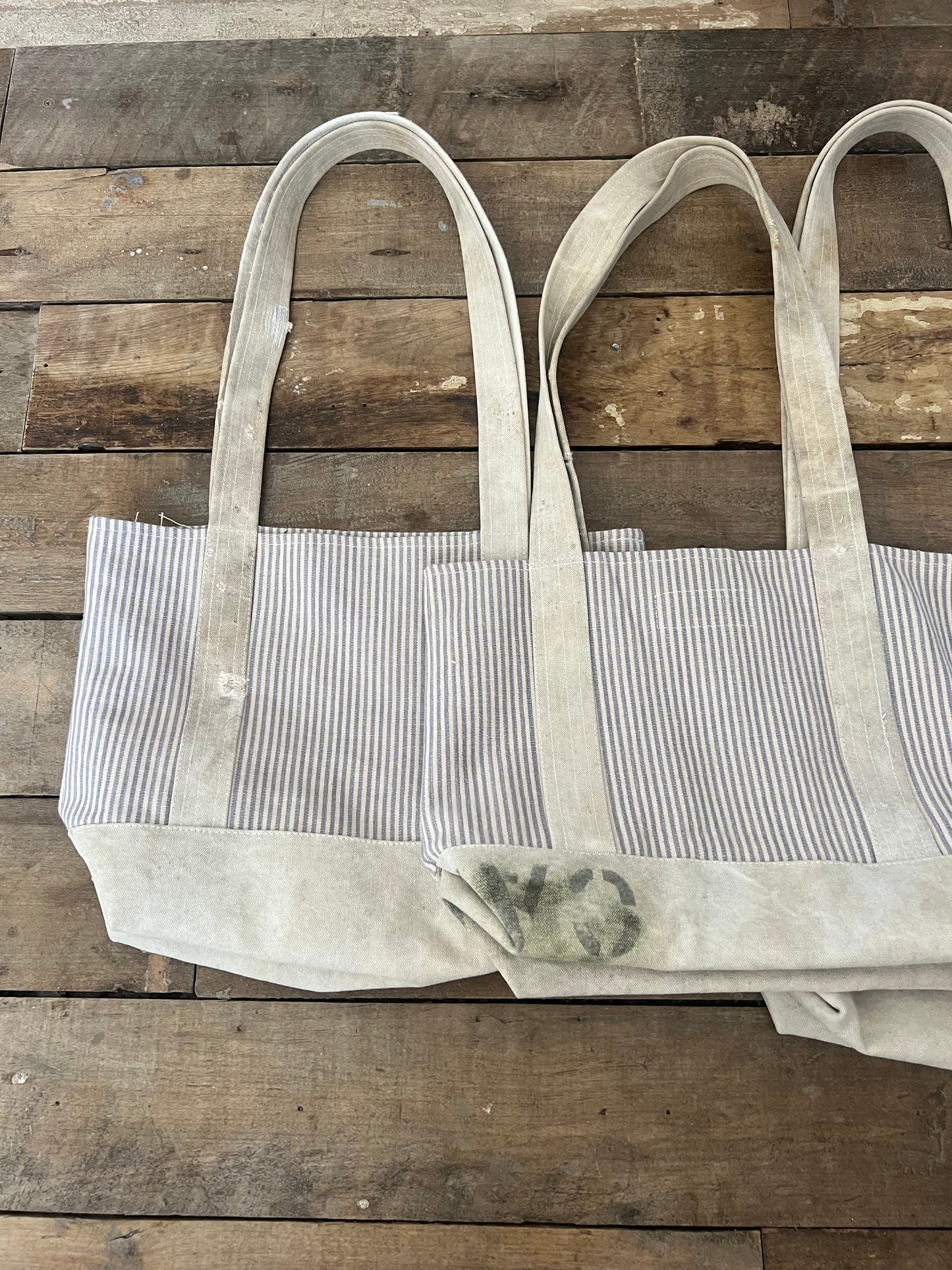 Blue + White Striped Mini Boat + Tote Bag
