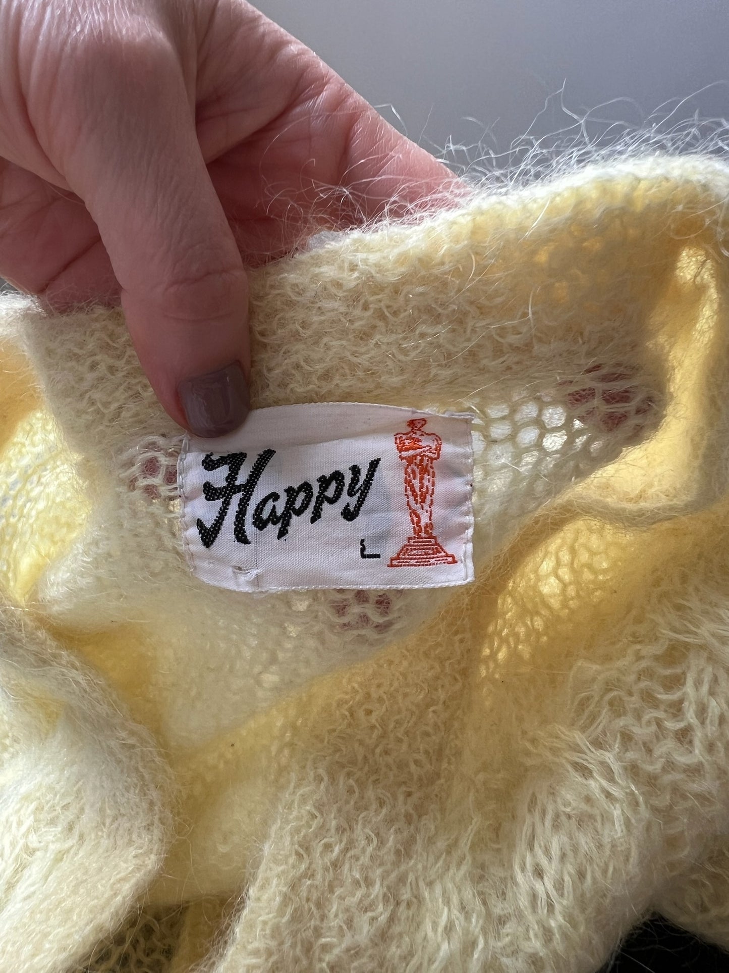 Baby Yellow Mohair Cardigan