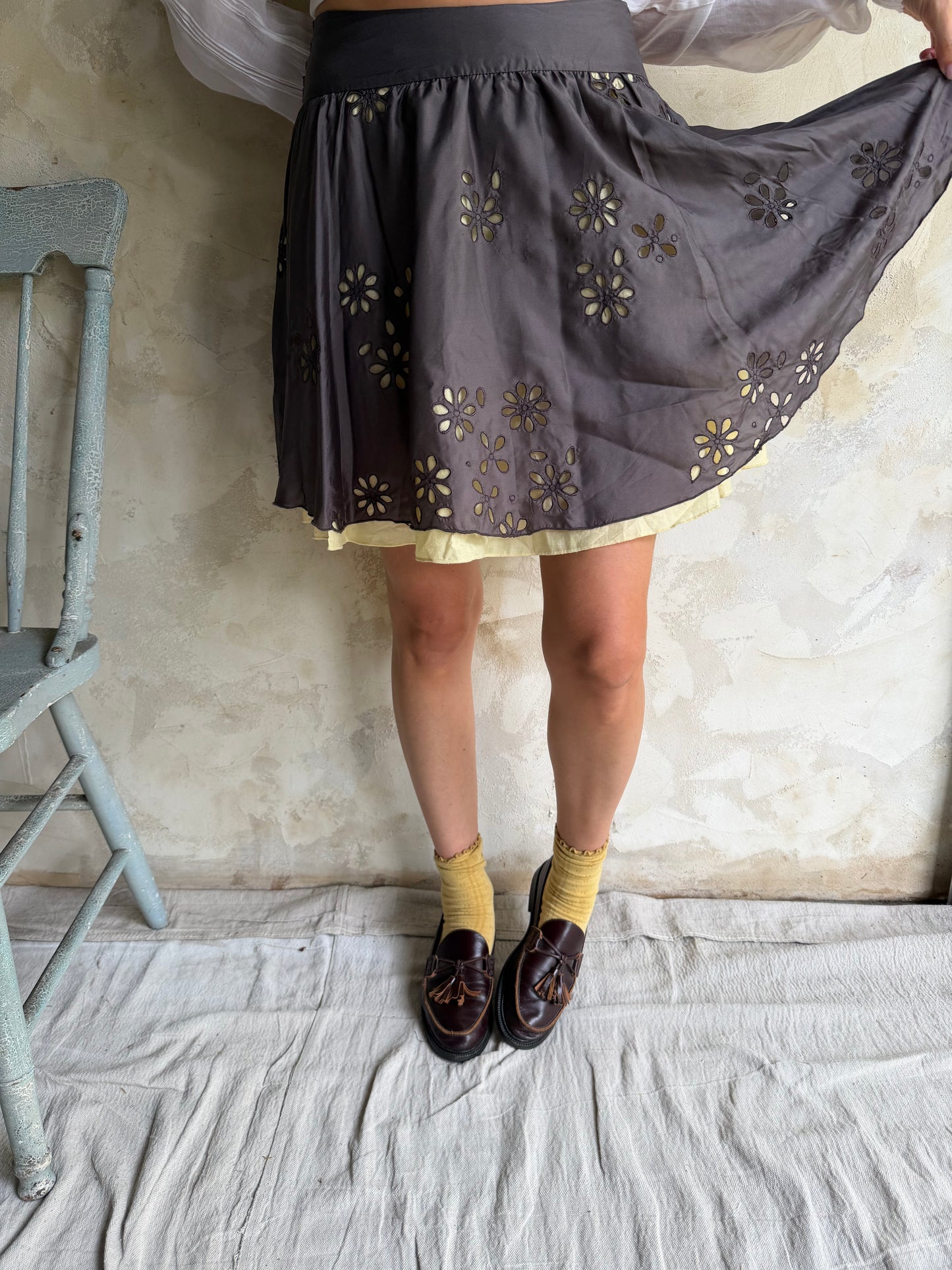 Silk Floral Skirt