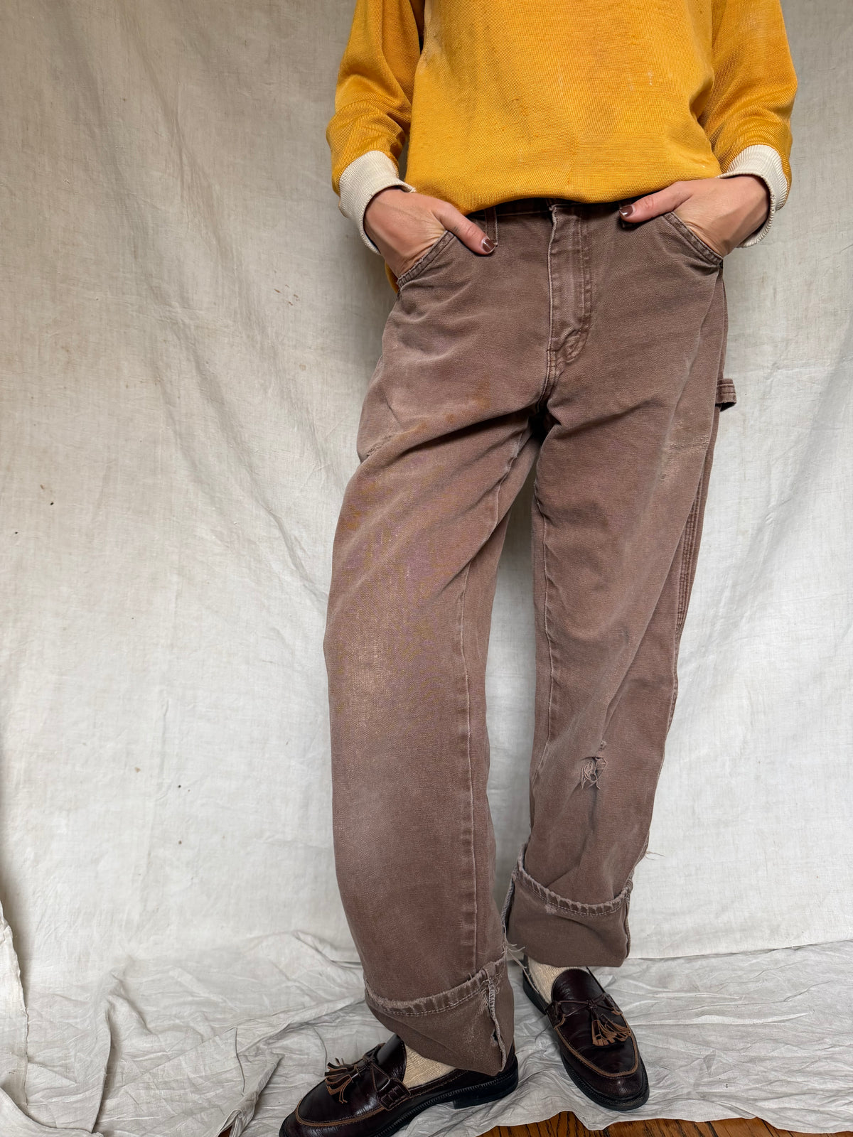 Brown Faded Dickies Worwear Pants
