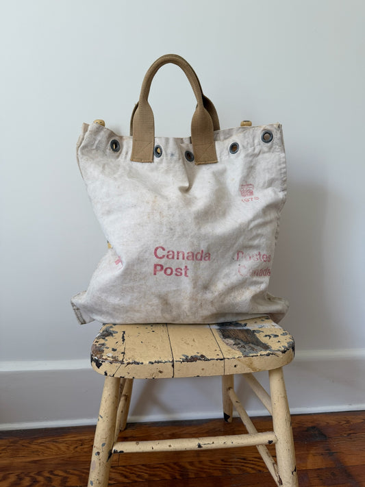 Reworked Canada Post Tote Bag / Khaki Strap
