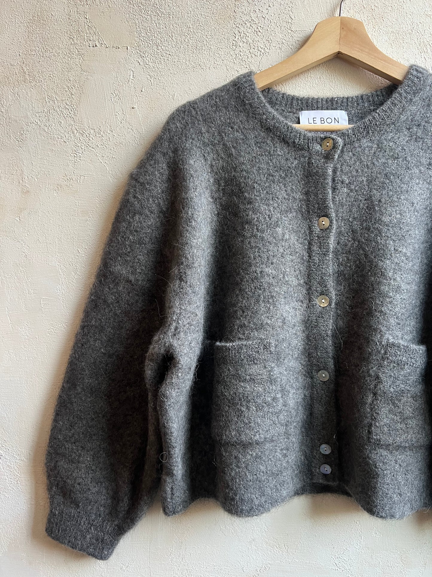 Amélie Alpaca Cardigan in Charcoal By Le Bon Shoppe