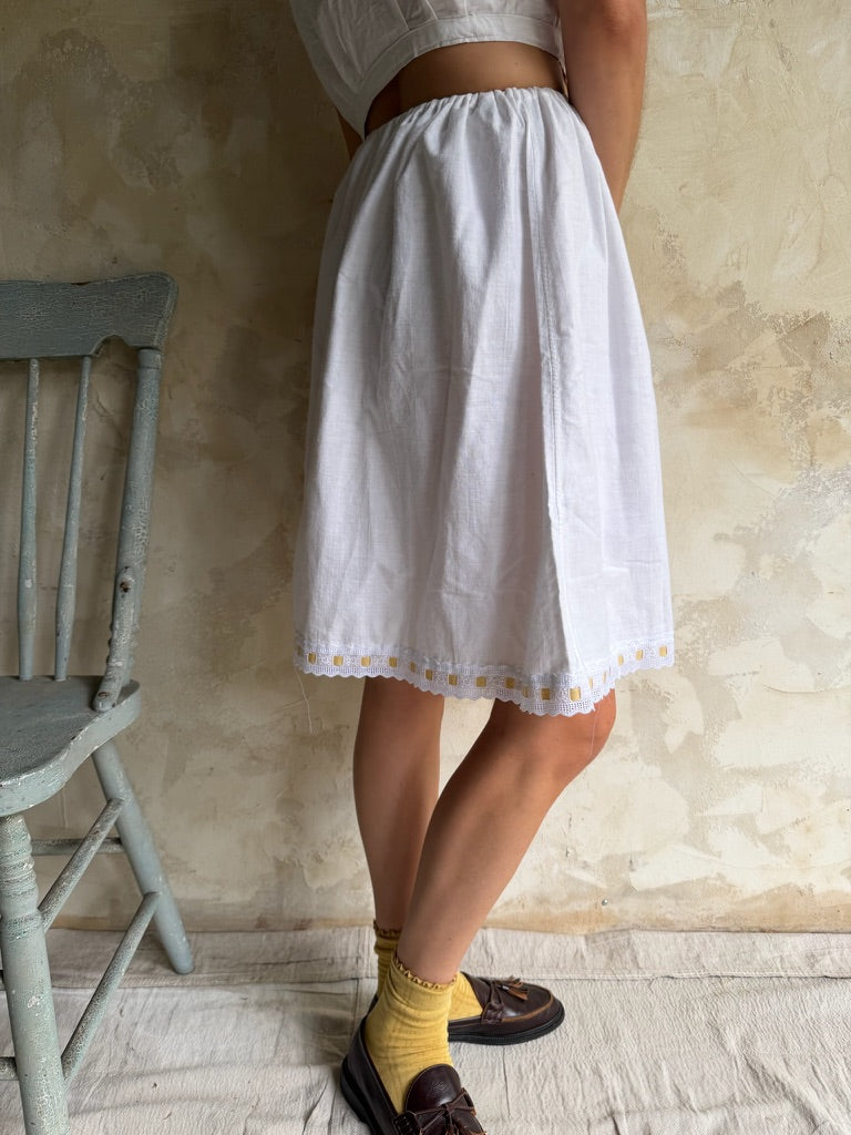 Reworked Skirt with Marigold Bow