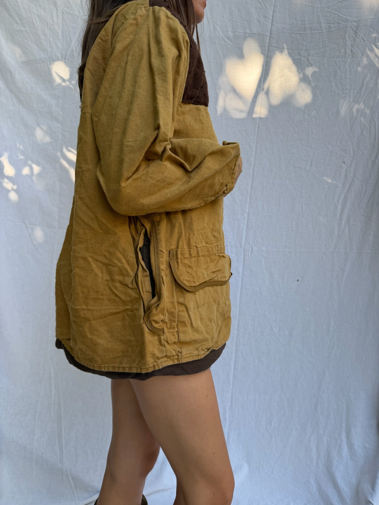 Tan Hunting Jacket with Brown Corduroy