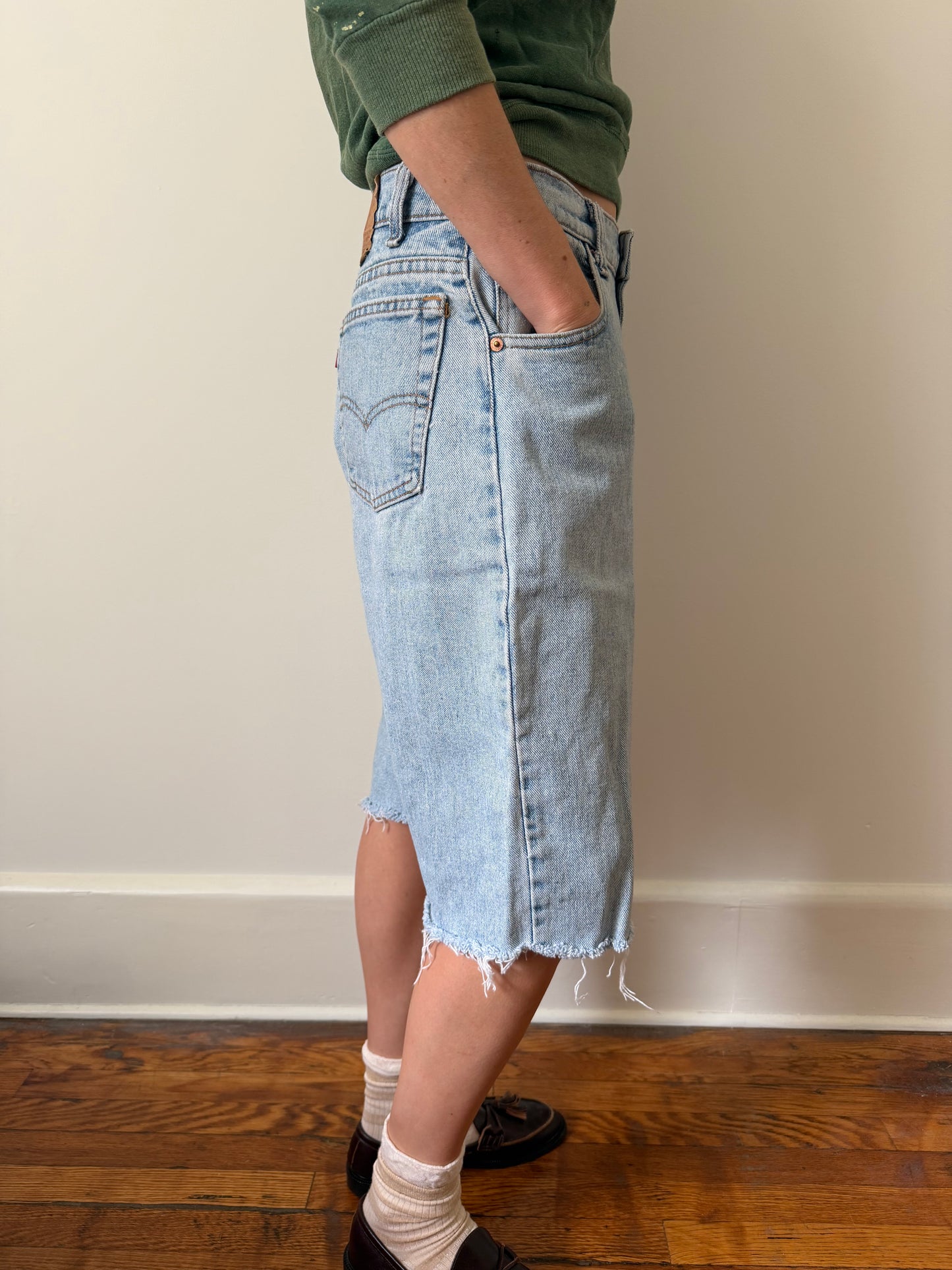 Levi’s Long Cutoff Denim Shorts