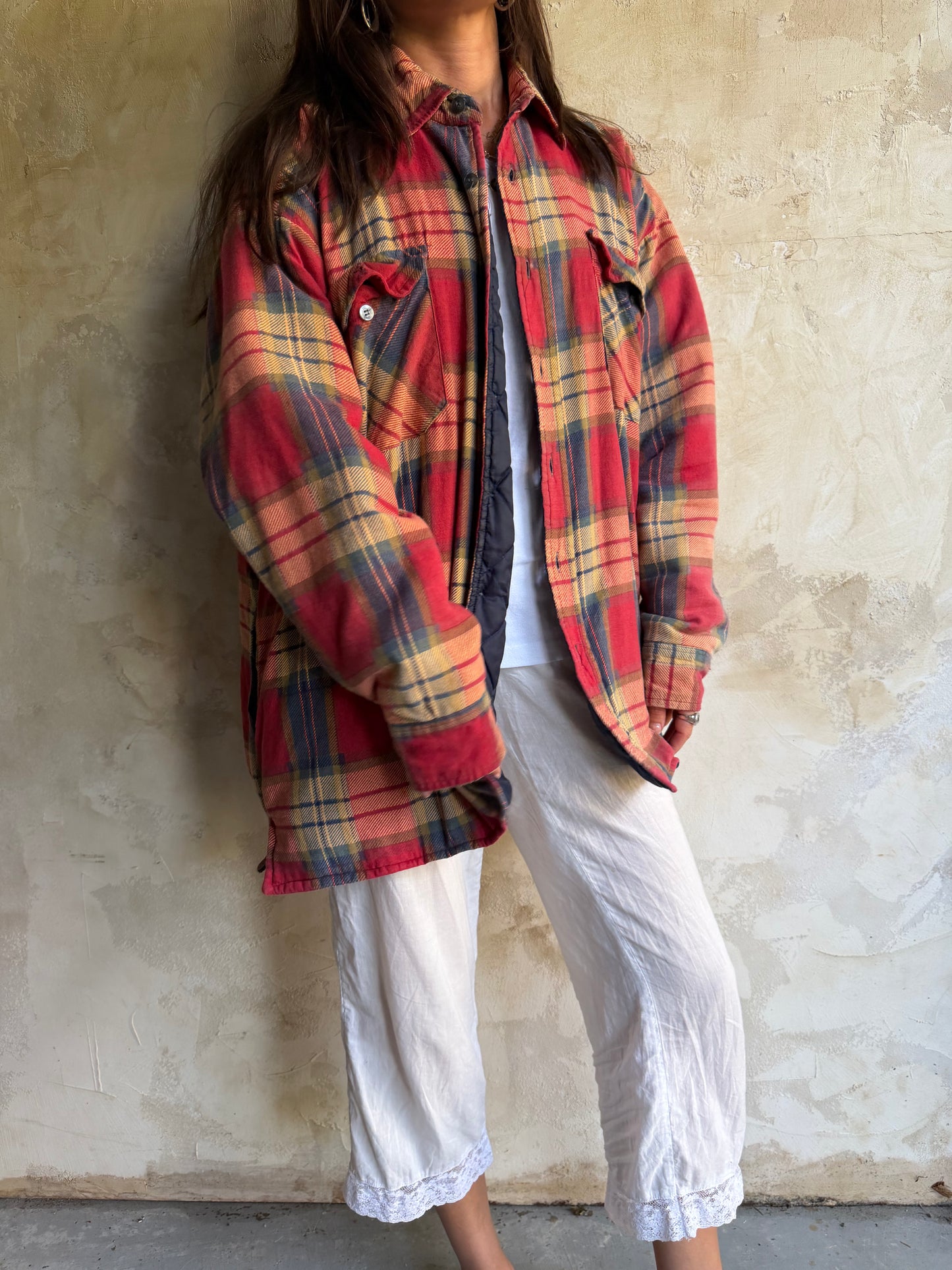 Quilted Lined Faded Red Flannel