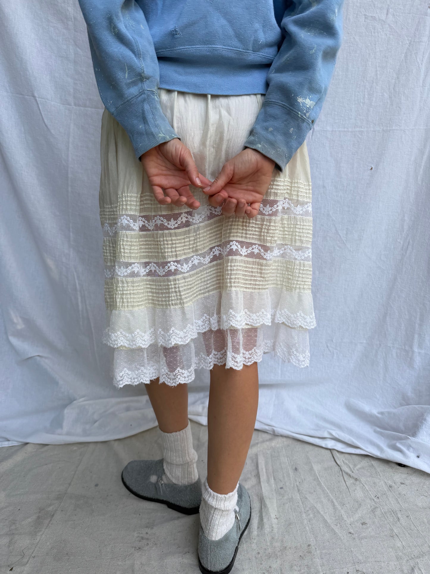 Antique Reworked Christening Gown Skirt 04