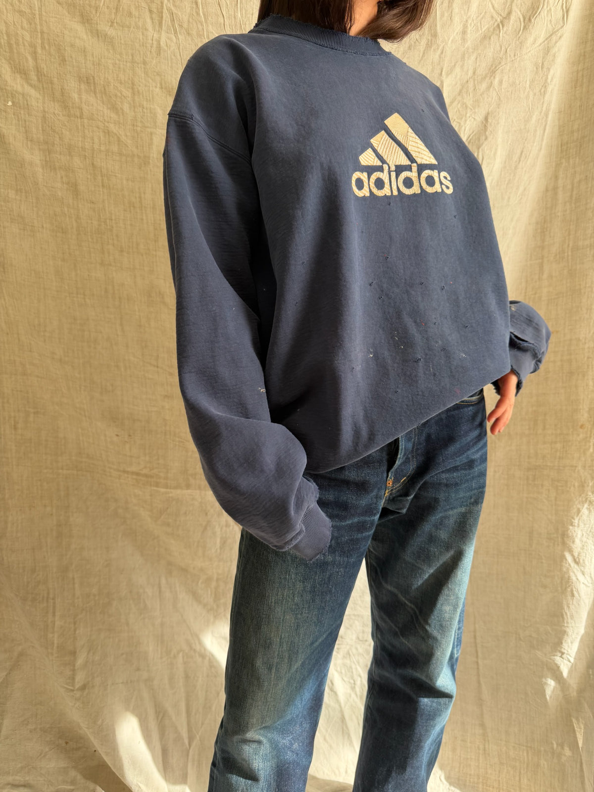 Super Distressed Adidas Crewneck